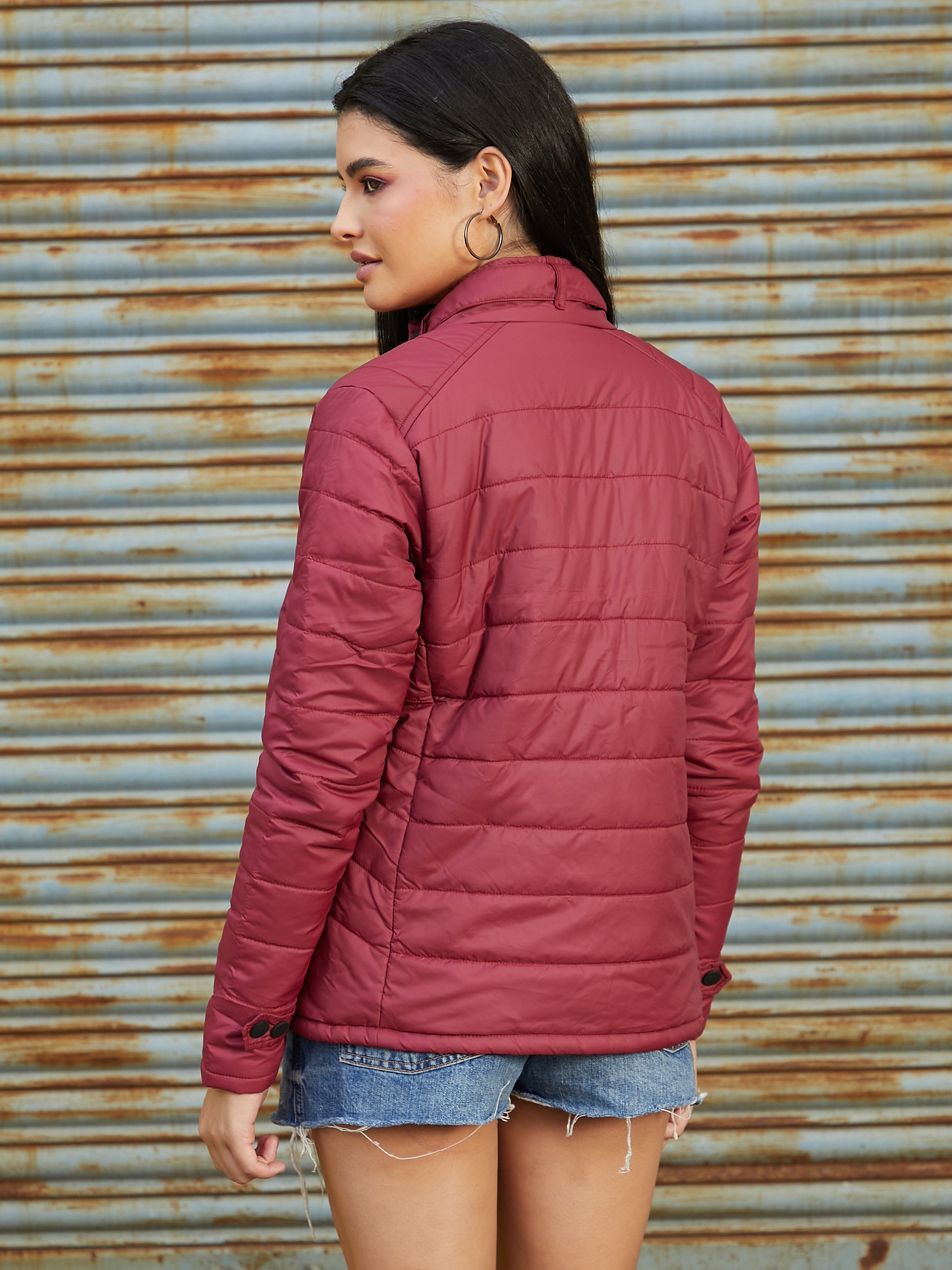 Maroon Puffer Jacket