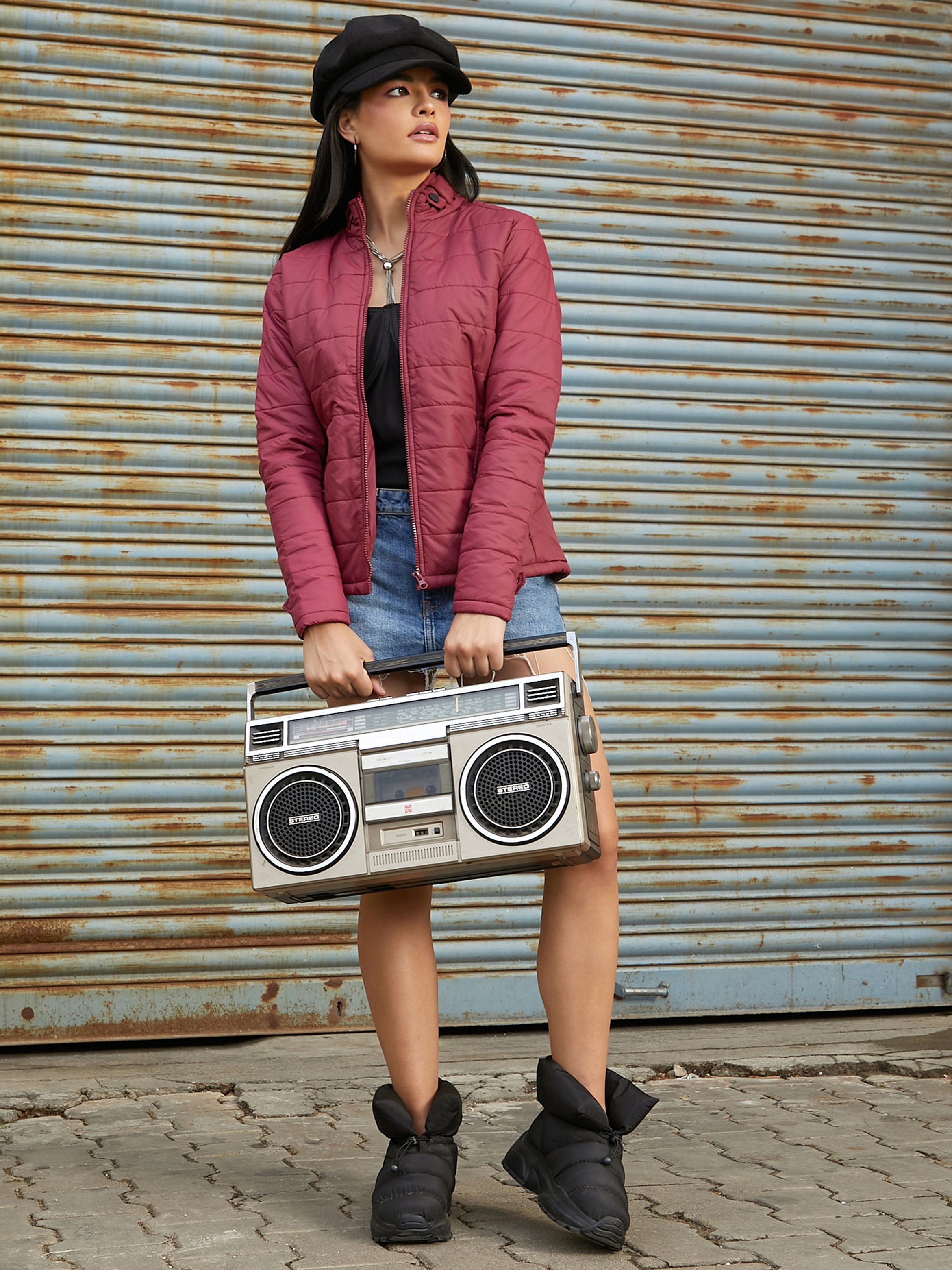 Maroon Puffer Jacket