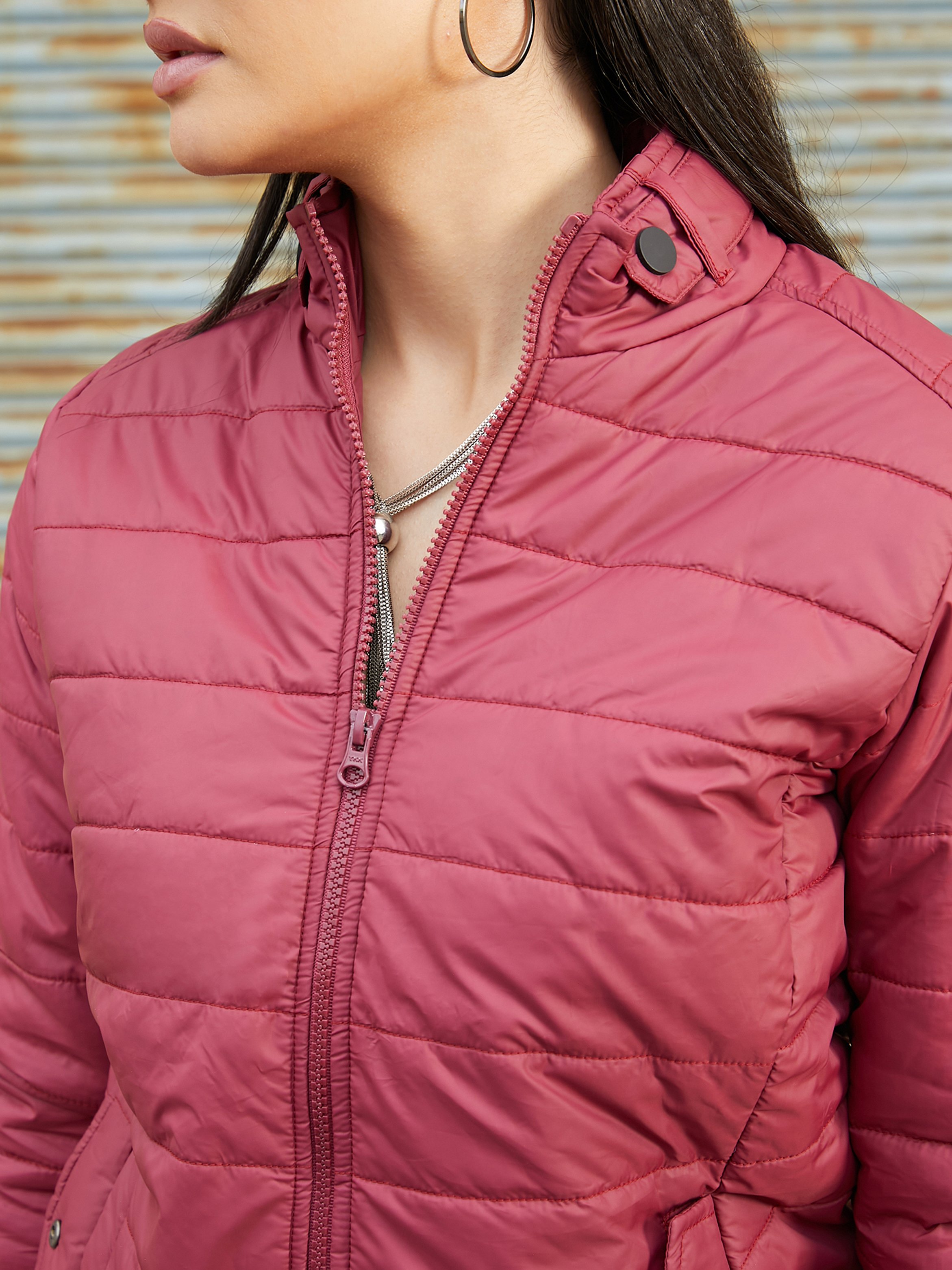 Maroon Puffer Jacket
