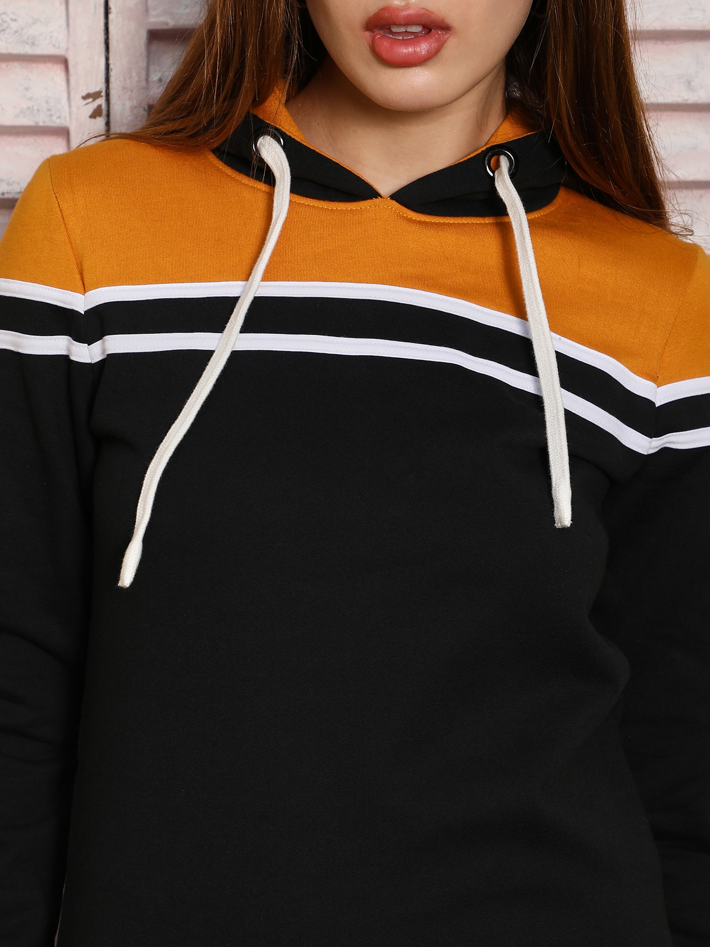Black Color Block Hooded Mini Dress