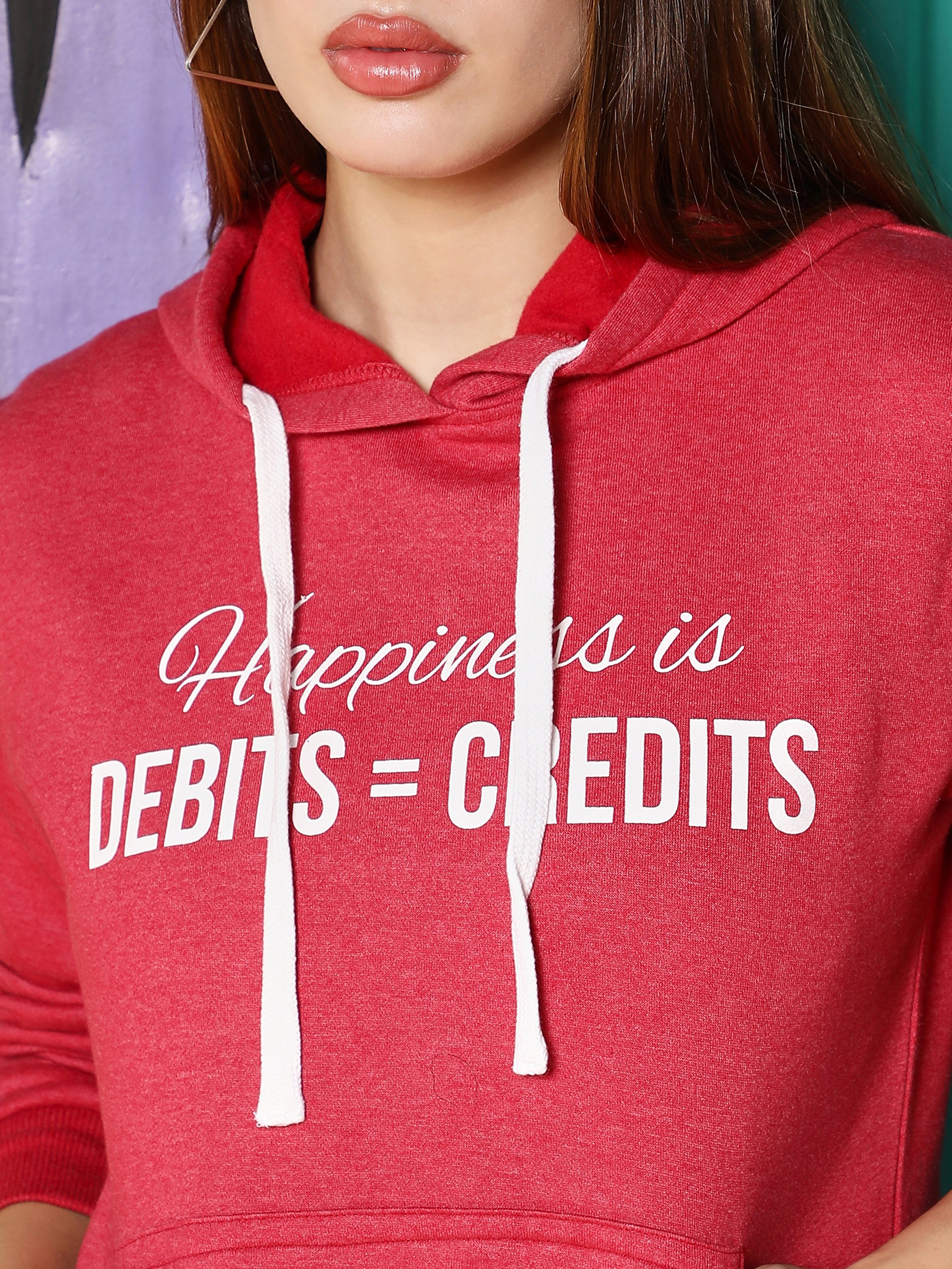 Red Regular Fit Graphic Hoodie