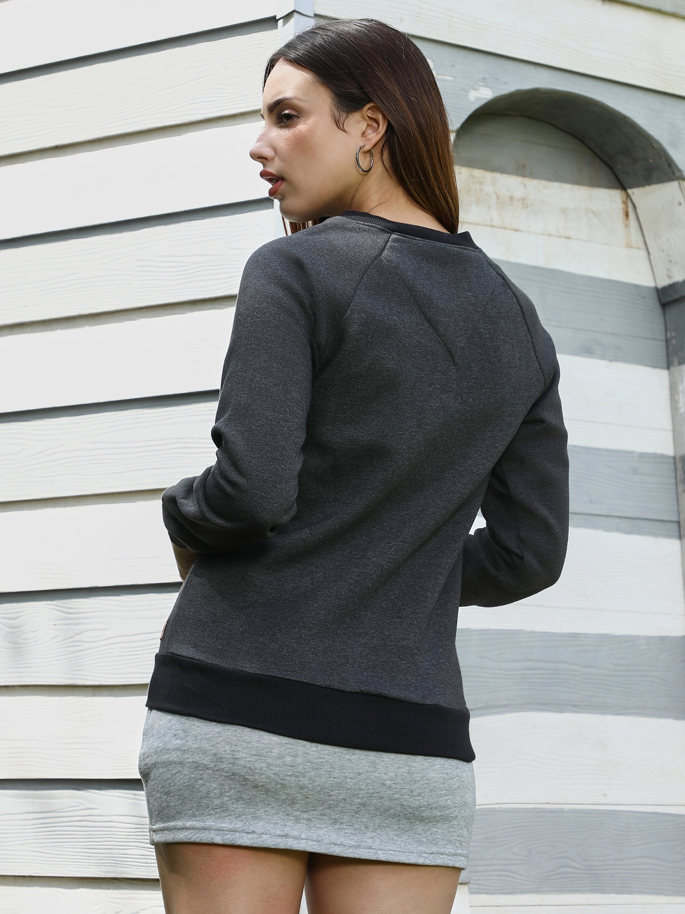 Charcoal Regular Fit Zip-Up Sweatshirt