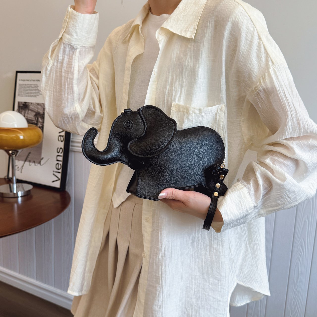 Black Elephant Crossbody Bag