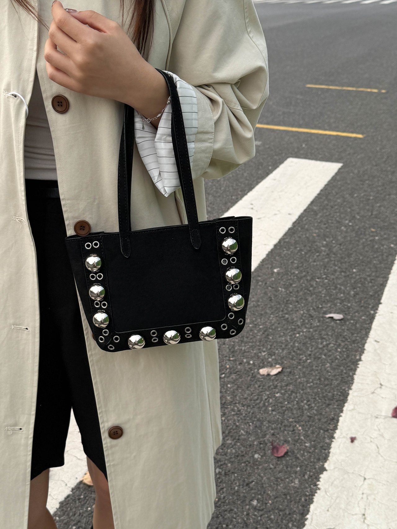 Black Studded Handbag