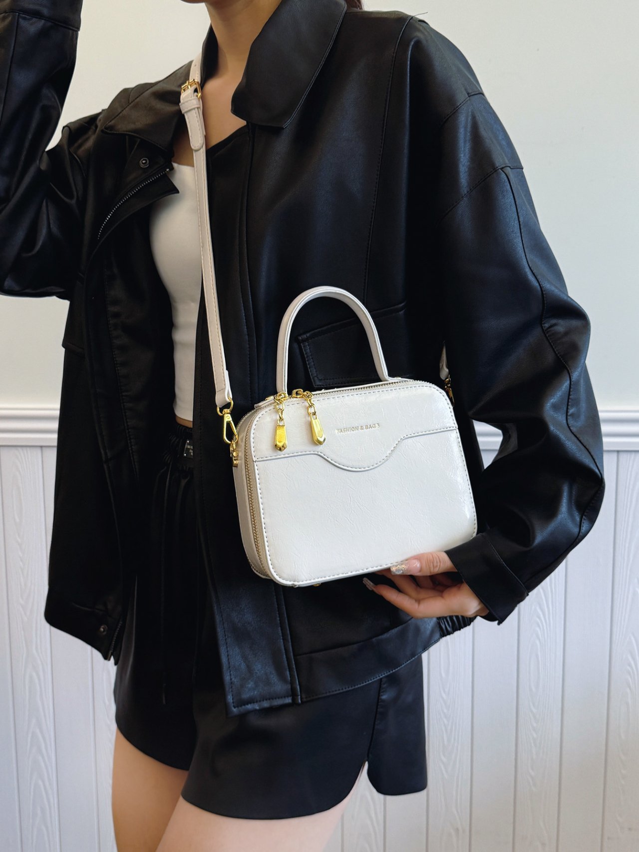 Off-White Plain Crossbody Bag