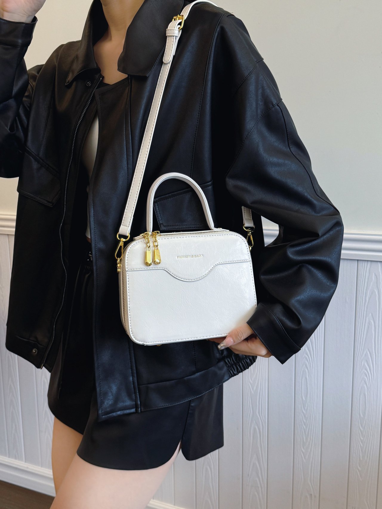 Off-White Plain Crossbody Bag