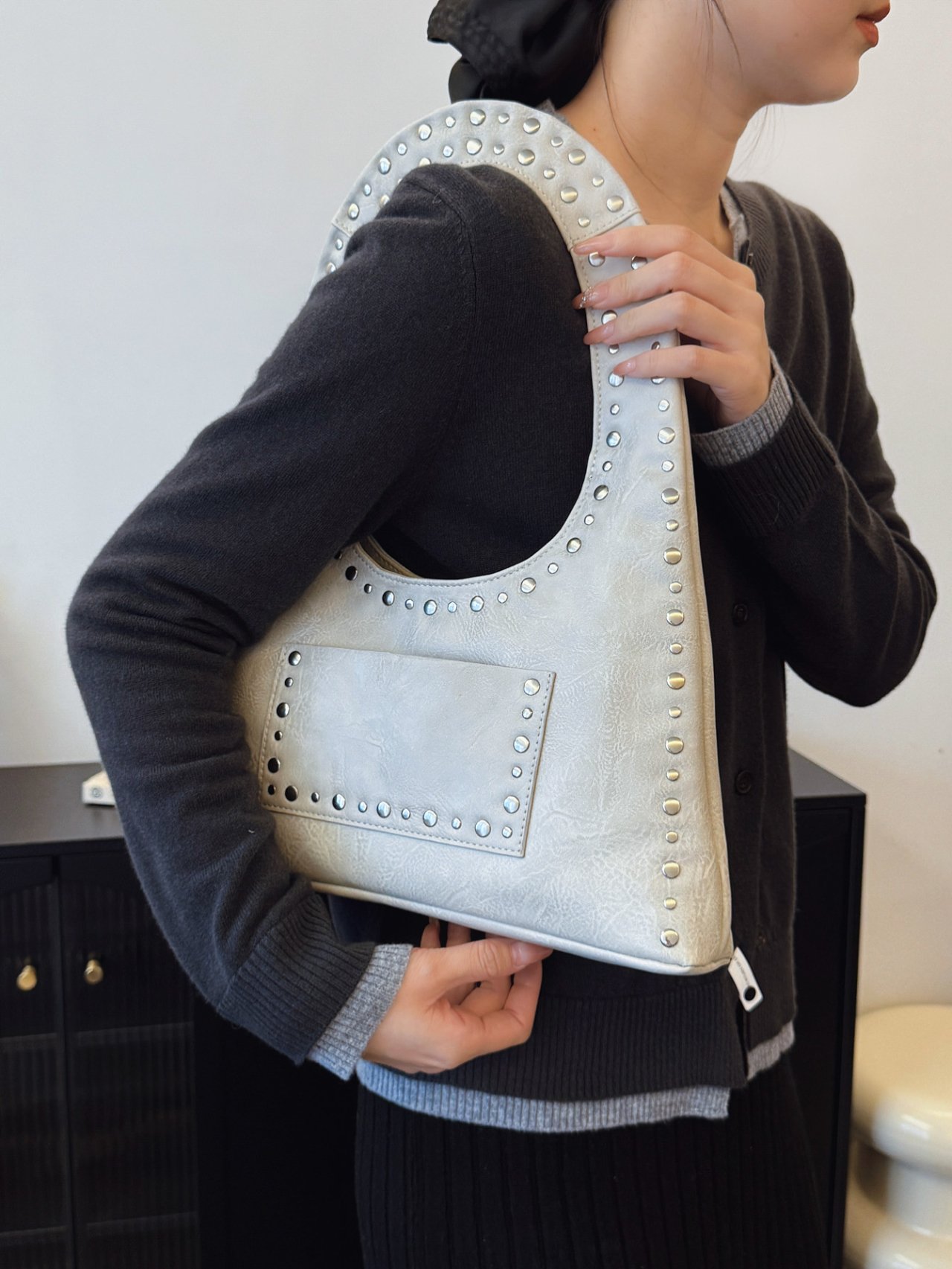 Off-White Studded Shoulder Bag