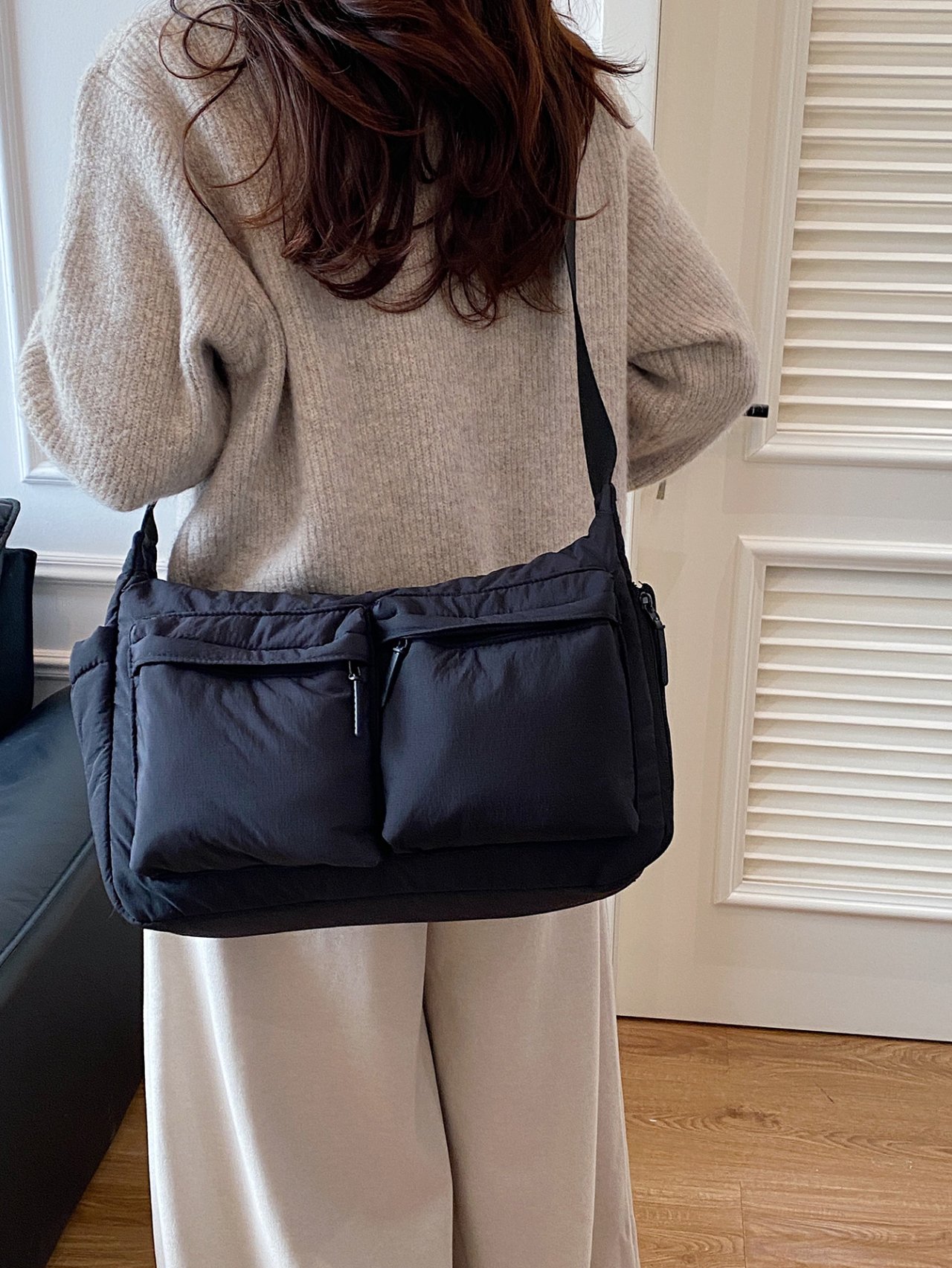 Black Padded Crossbody Bag