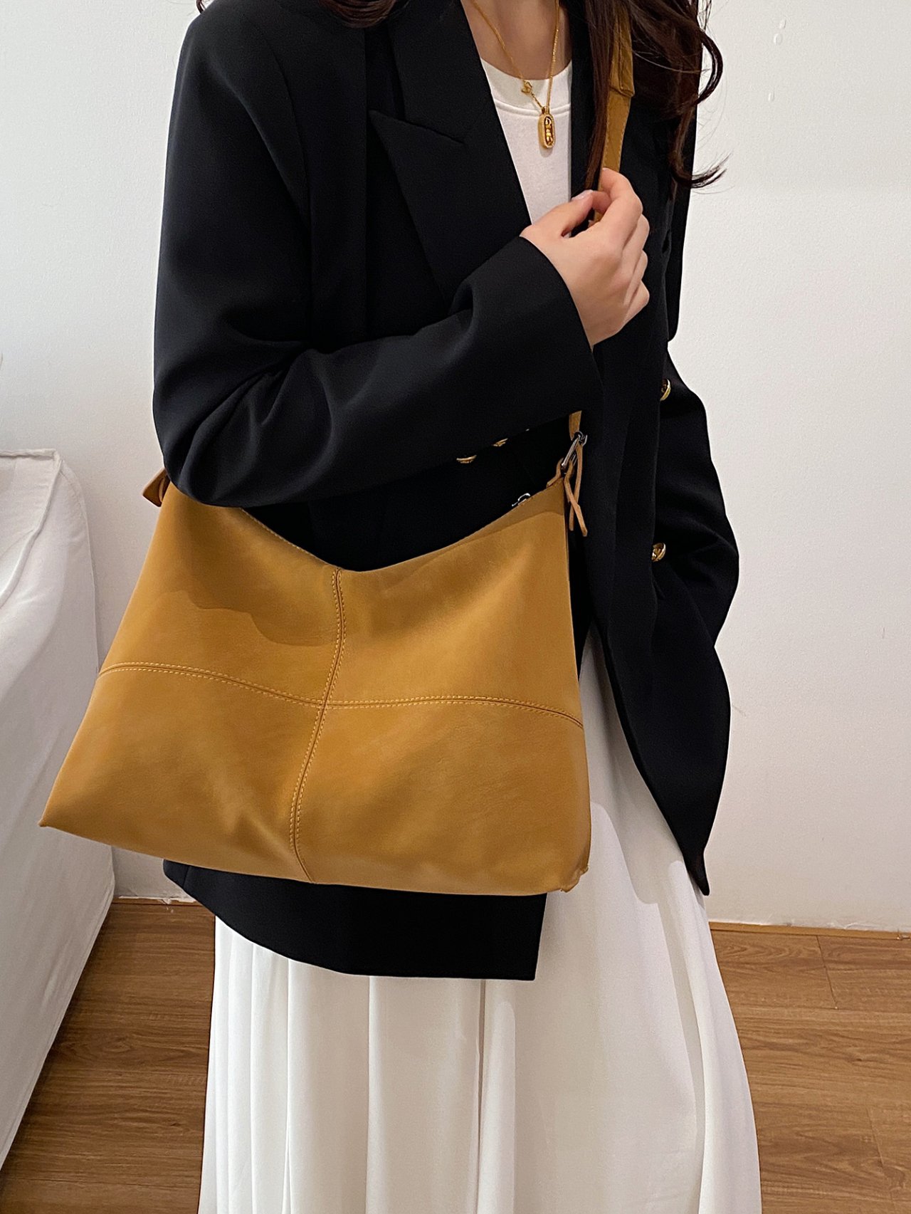 Brown Solid Crossbody Bag