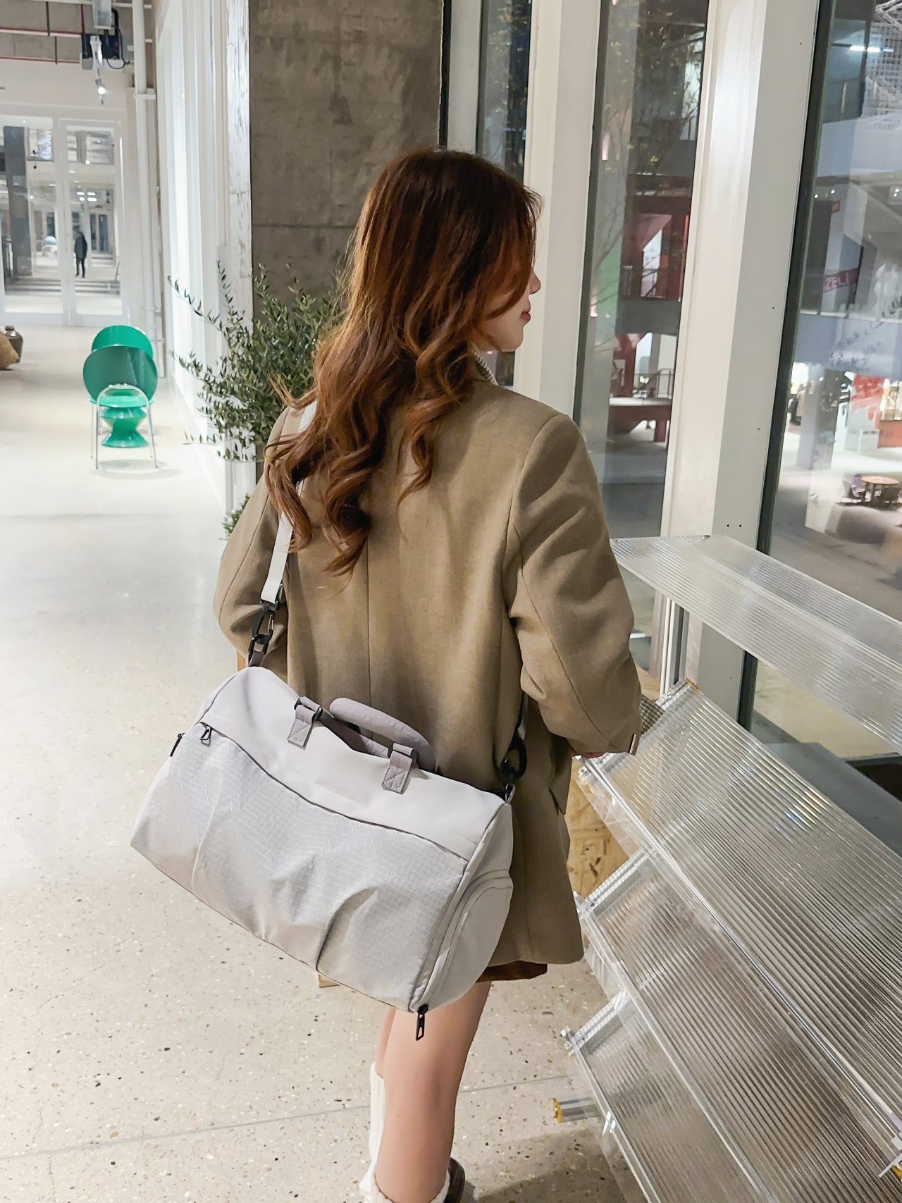 Grey Printed Crossbody Bag