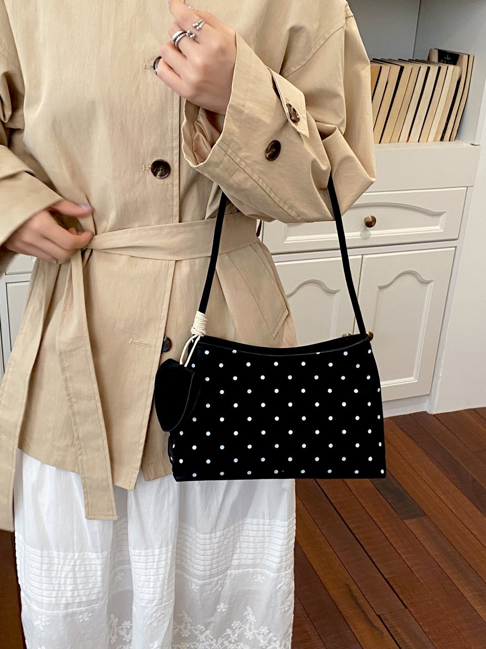 Black Polka Dot Shoulder Bag