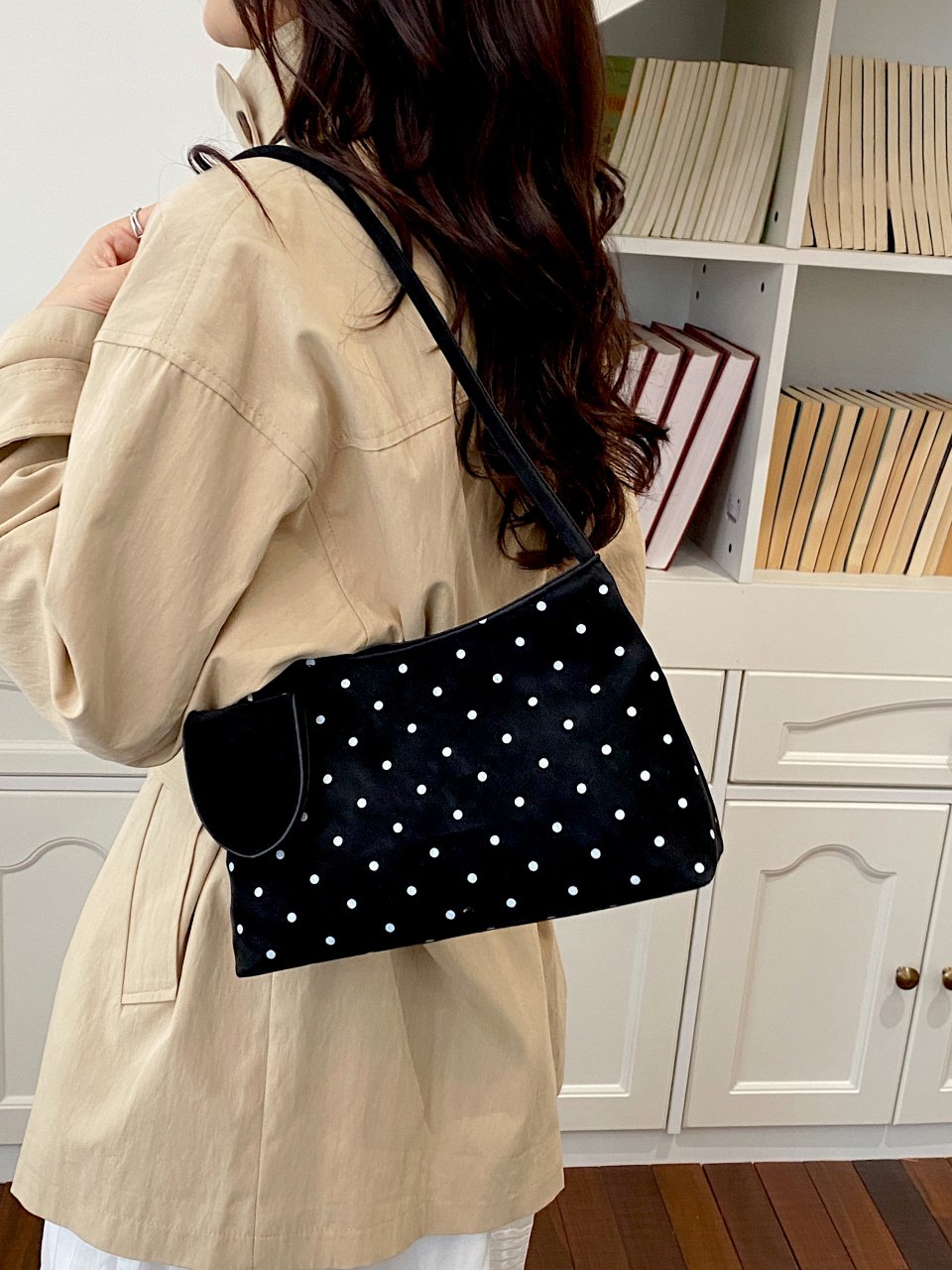Black Polka Dot Shoulder Bag