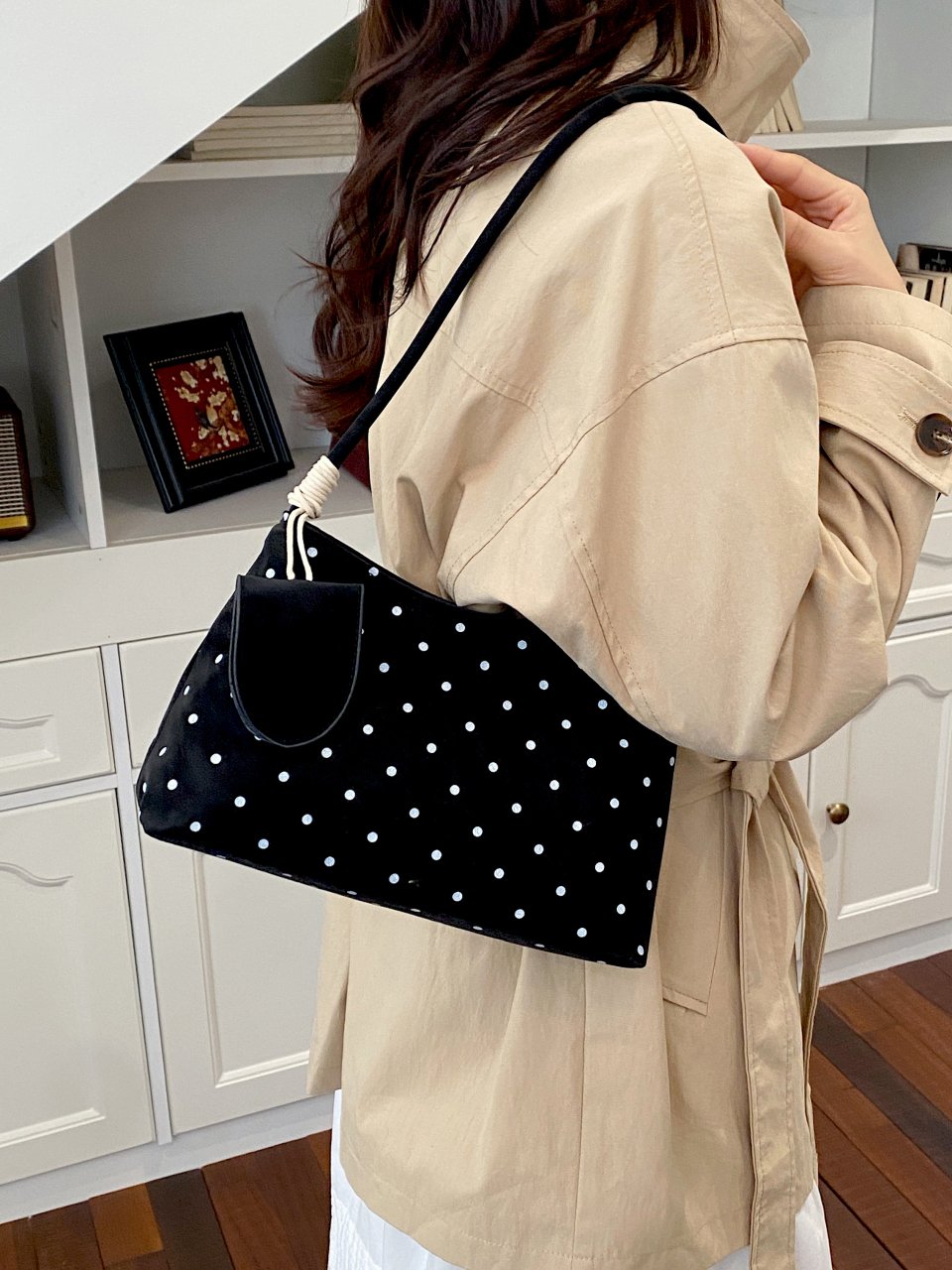 Black Polka Dot Shoulder Bag