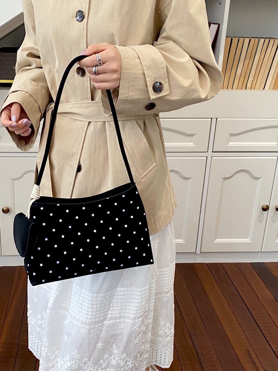 Black Polka Dot Shoulder Bag
