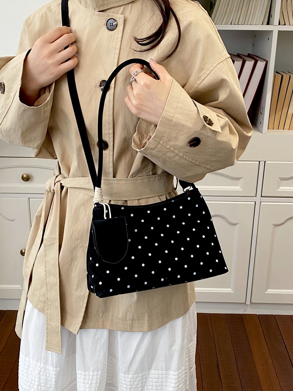 Black Polka Dot Shoulder Bag