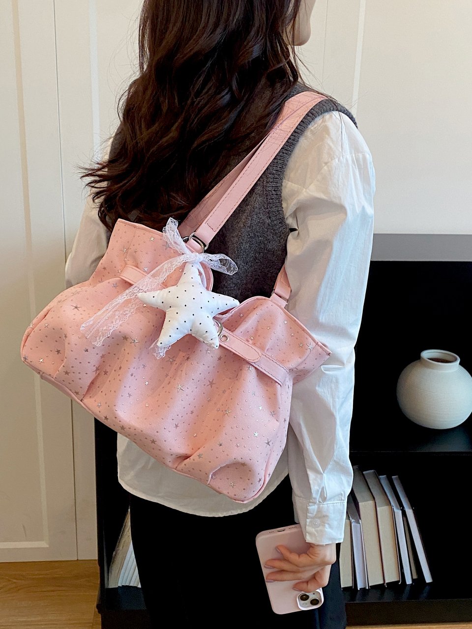 Dreamy Pink Star Shoulder Bag