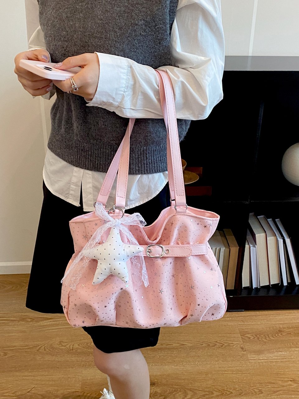 Dreamy Pink Star Shoulder Bag