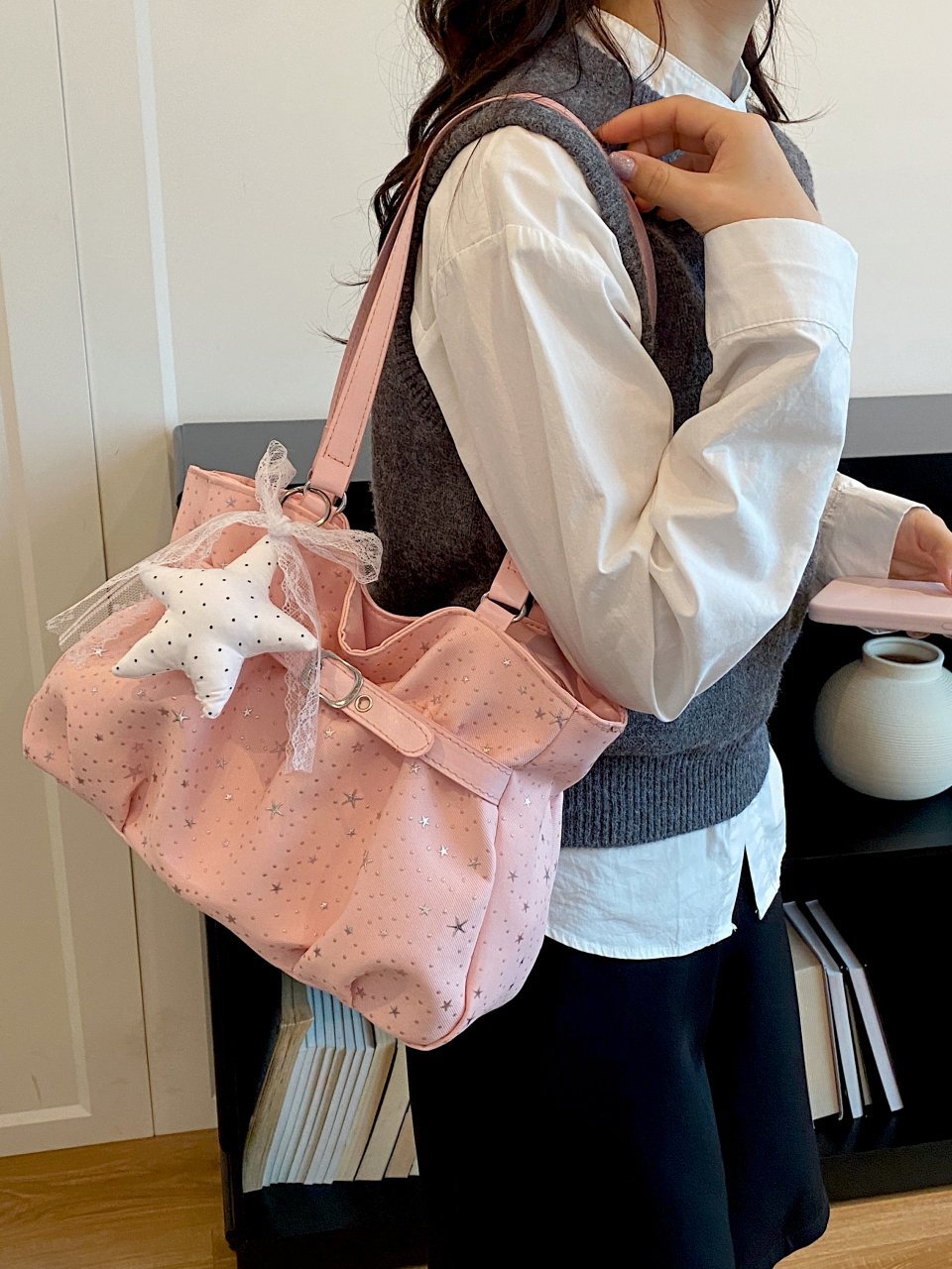 Dreamy Pink Star Shoulder Bag