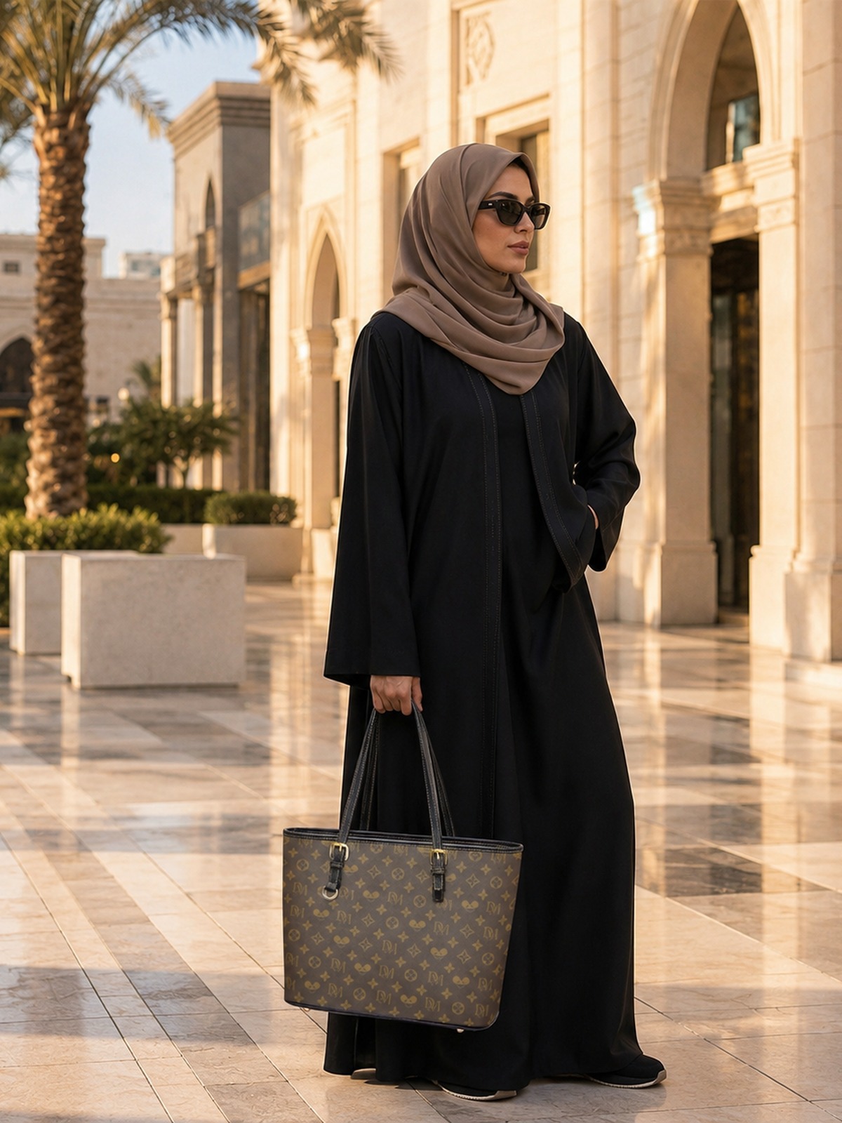 حقيبة كتف وتوت بطبعة مونوغرام
