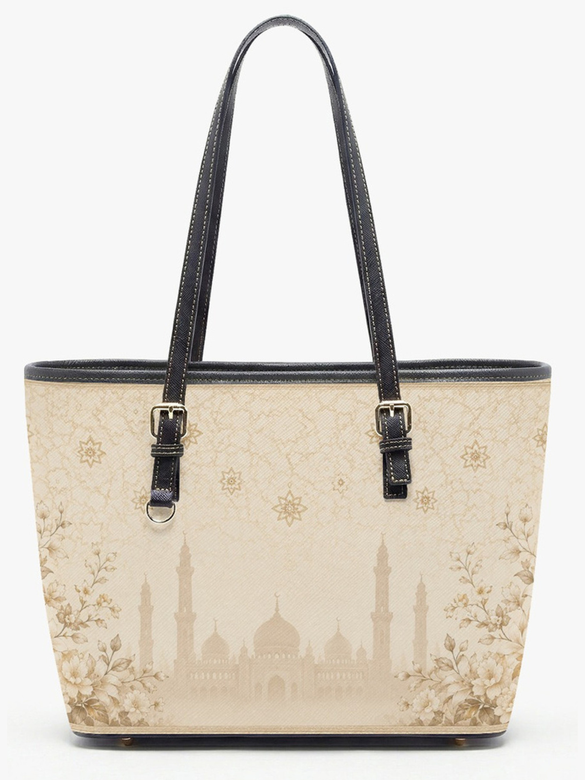 Elegant Khaki Mosque Silhouette Tote Bag