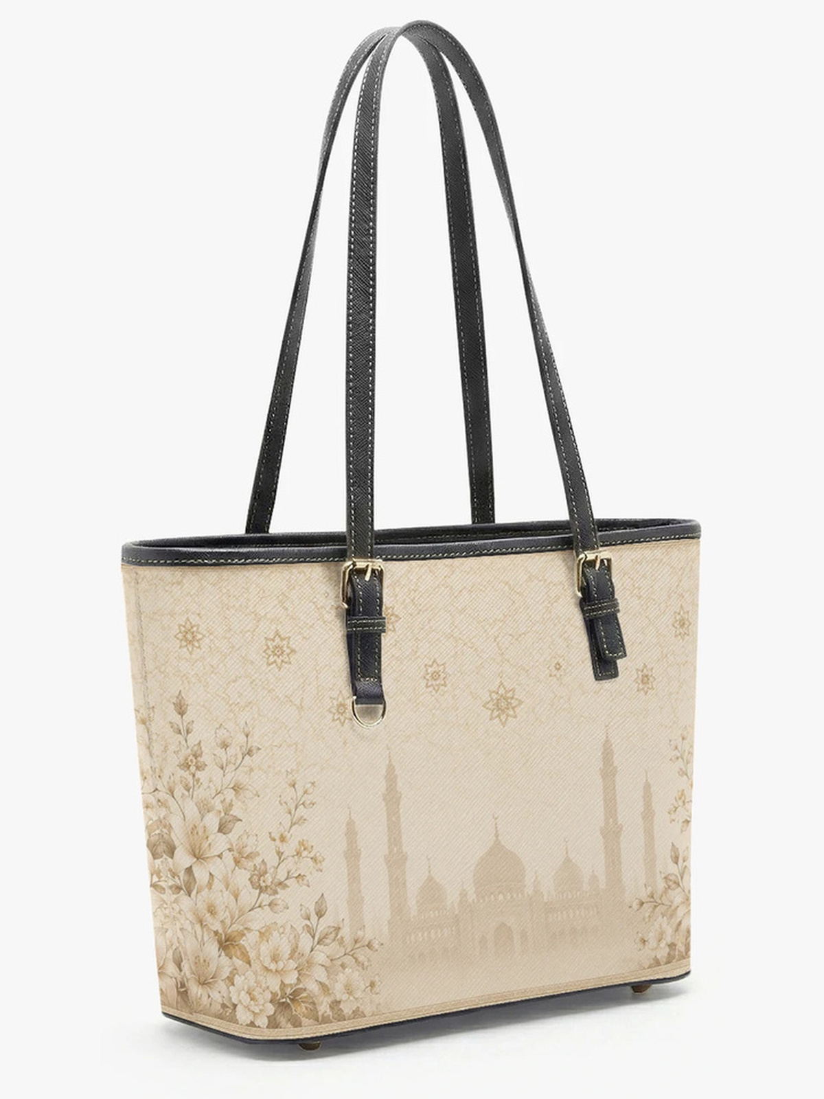 Elegant Khaki Mosque Silhouette Tote Bag