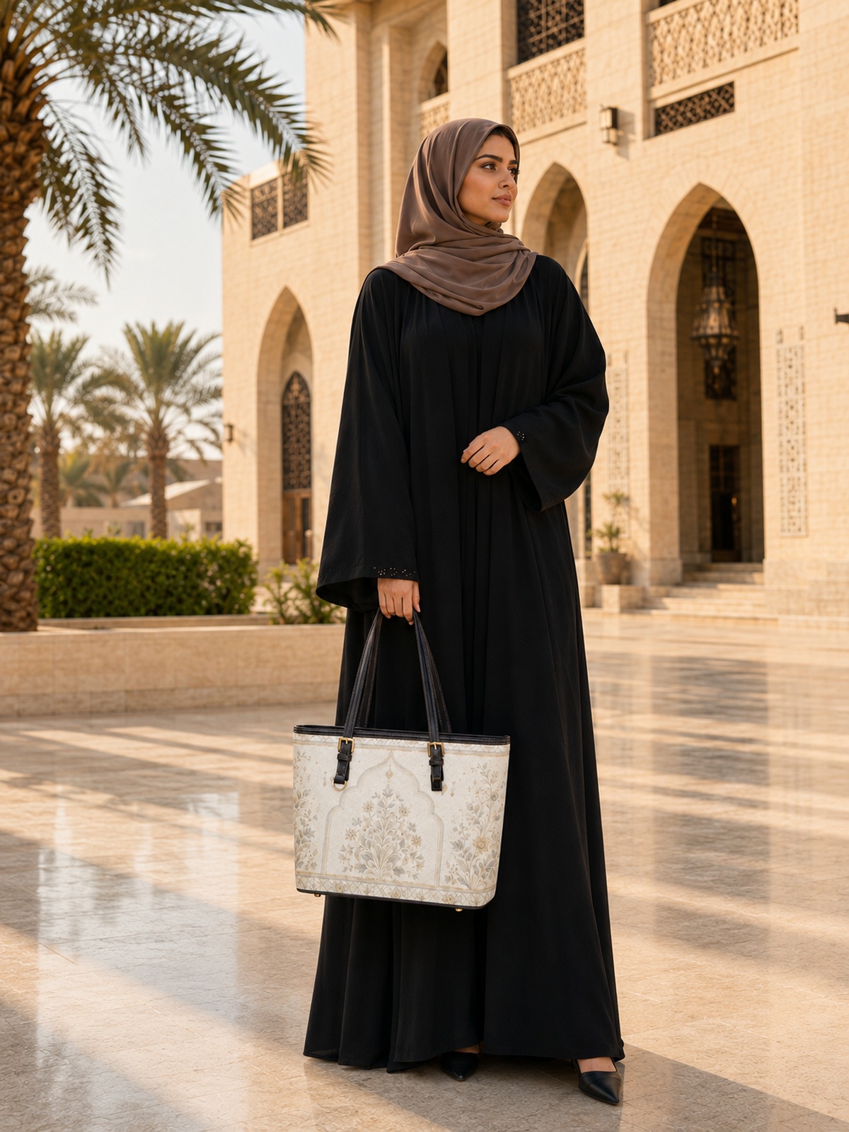 حقيبة كتف بطبعة أزهار