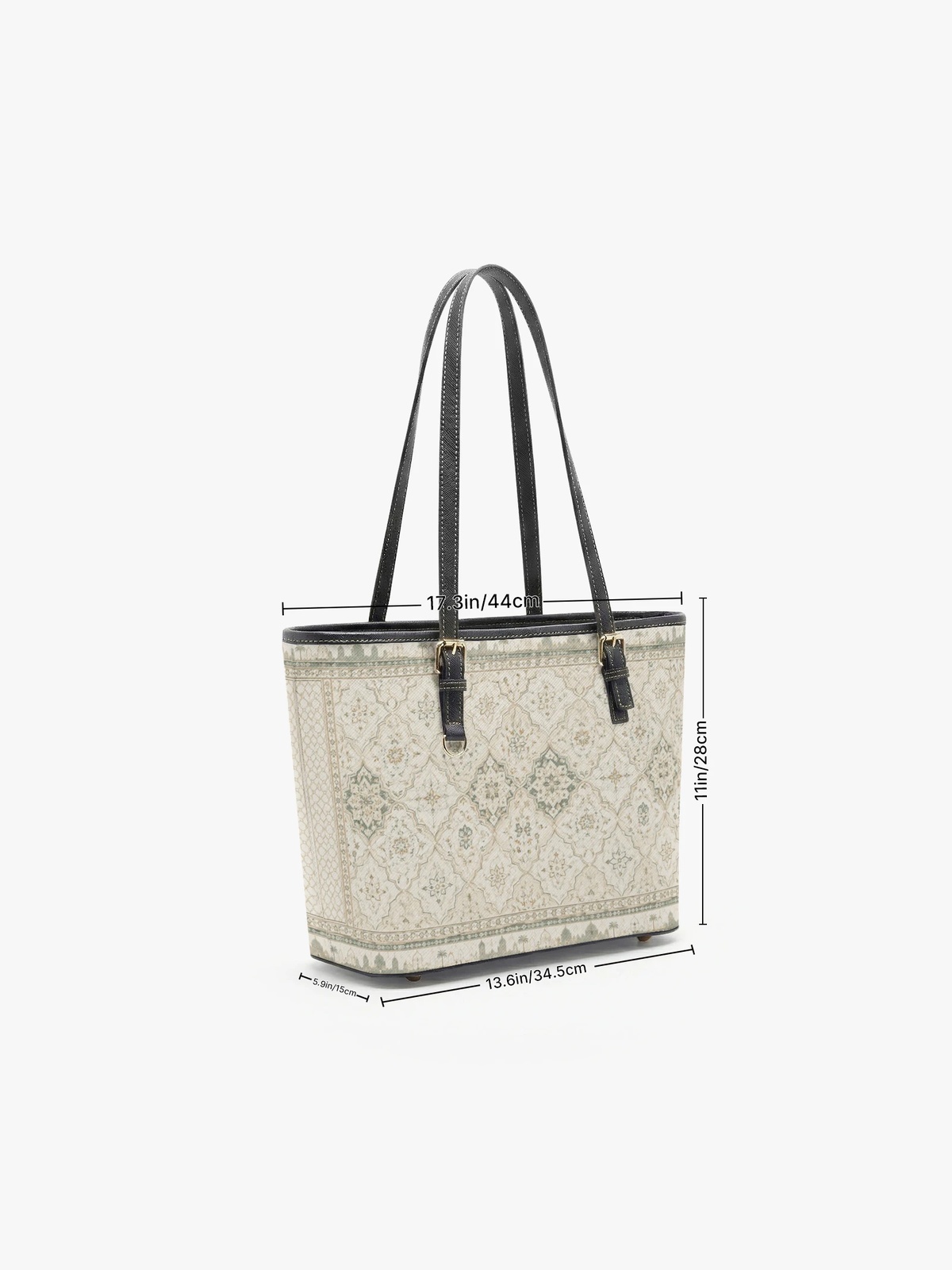 Ornate Print Large Capacity Shoulder Bag