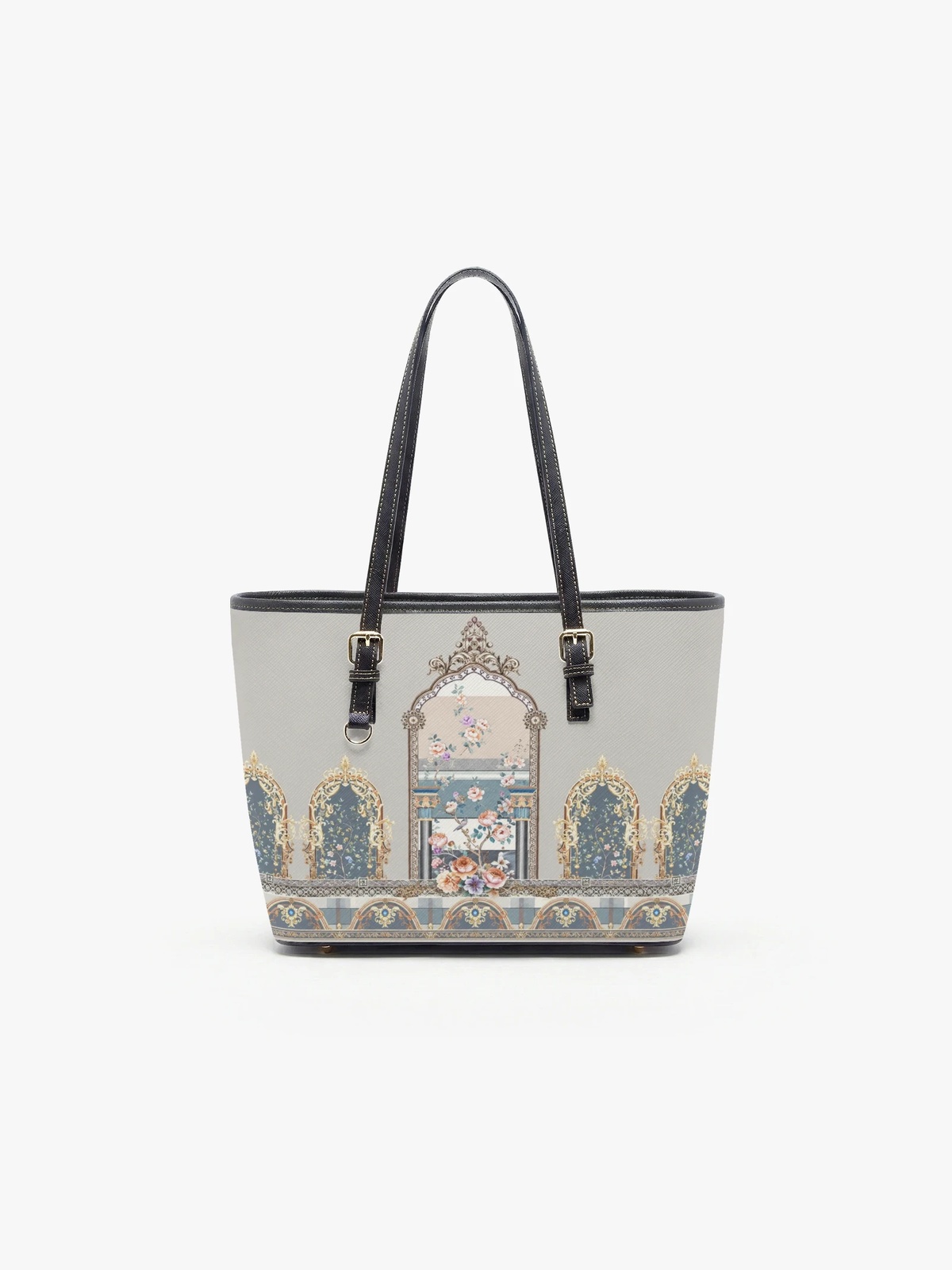 Patchwork Print Large Capacity Shoulder Bag