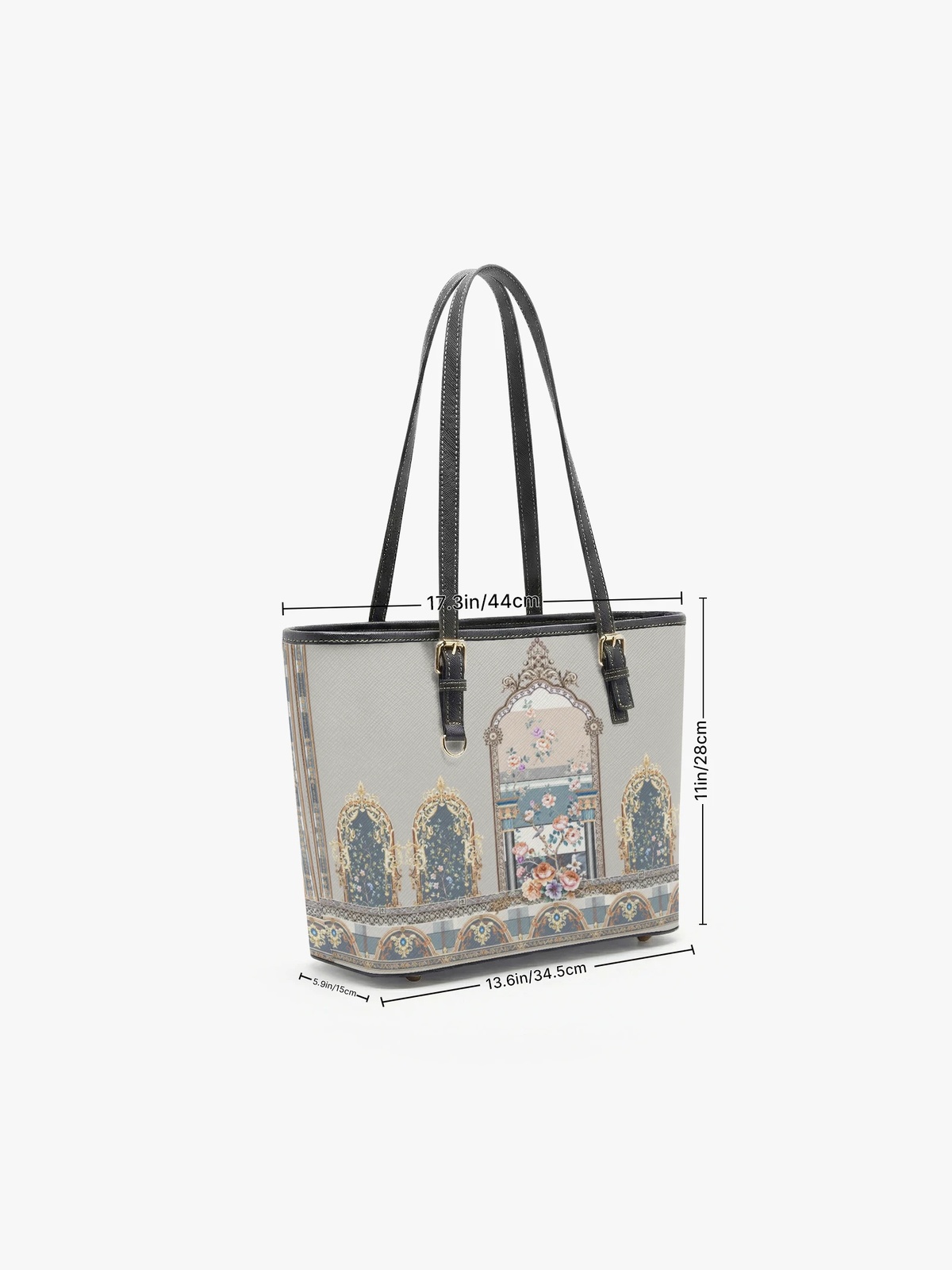 Patchwork Print Large Capacity Shoulder Bag