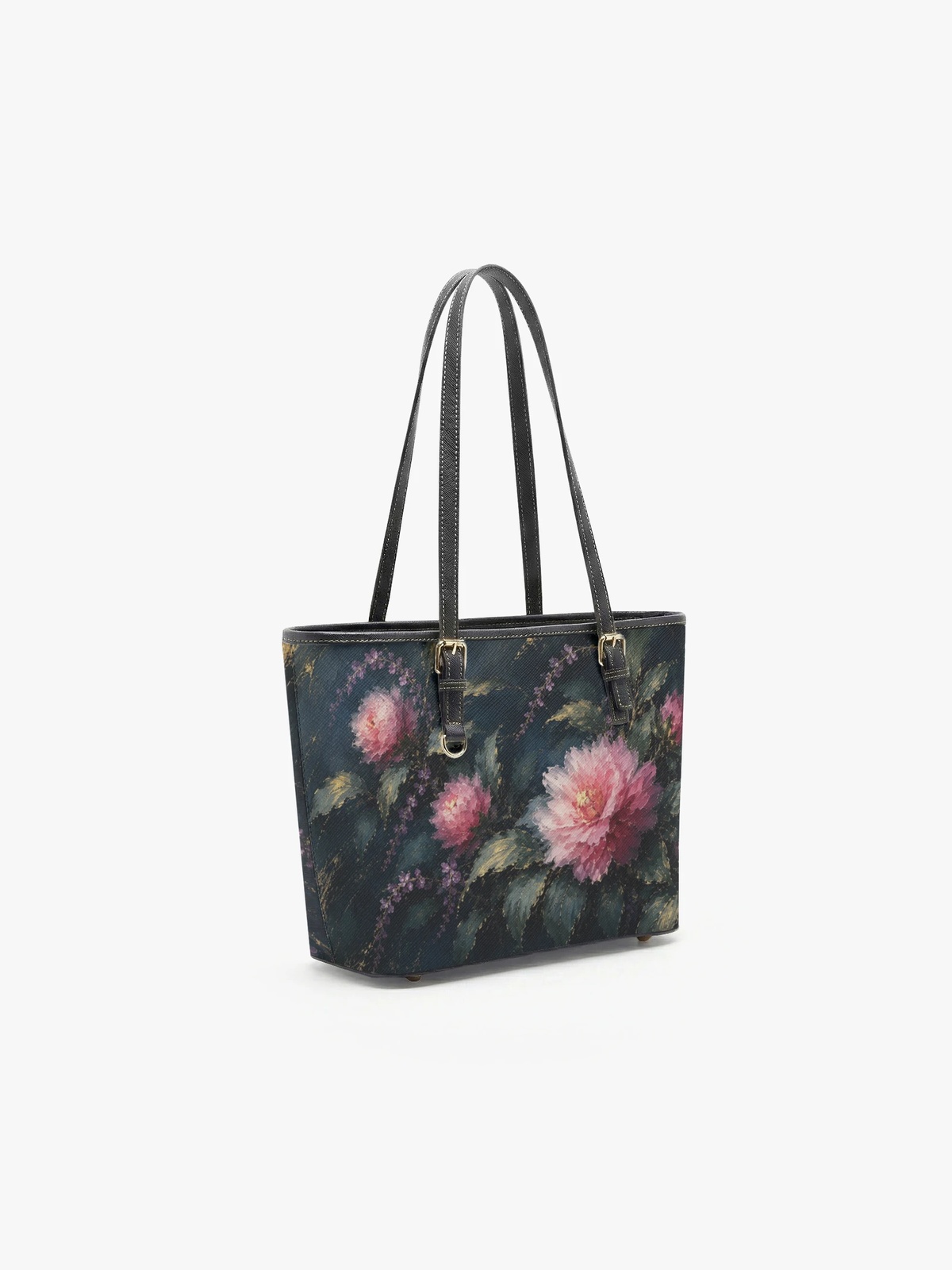Floral Print Shoulder Bag with Buckle Strap