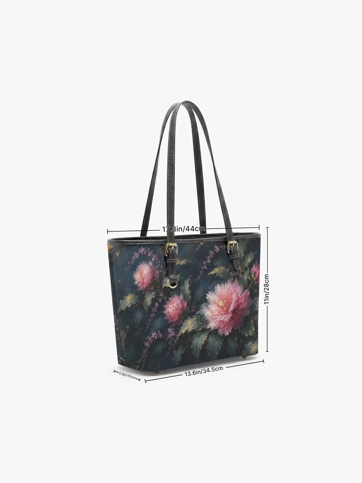 Floral Print Shoulder Bag with Buckle Strap