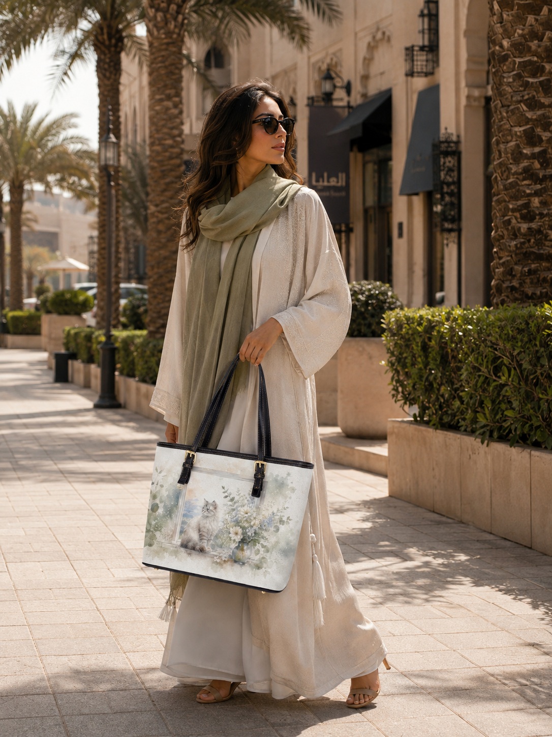 Floral Print Large Capacity Shoulder Bag