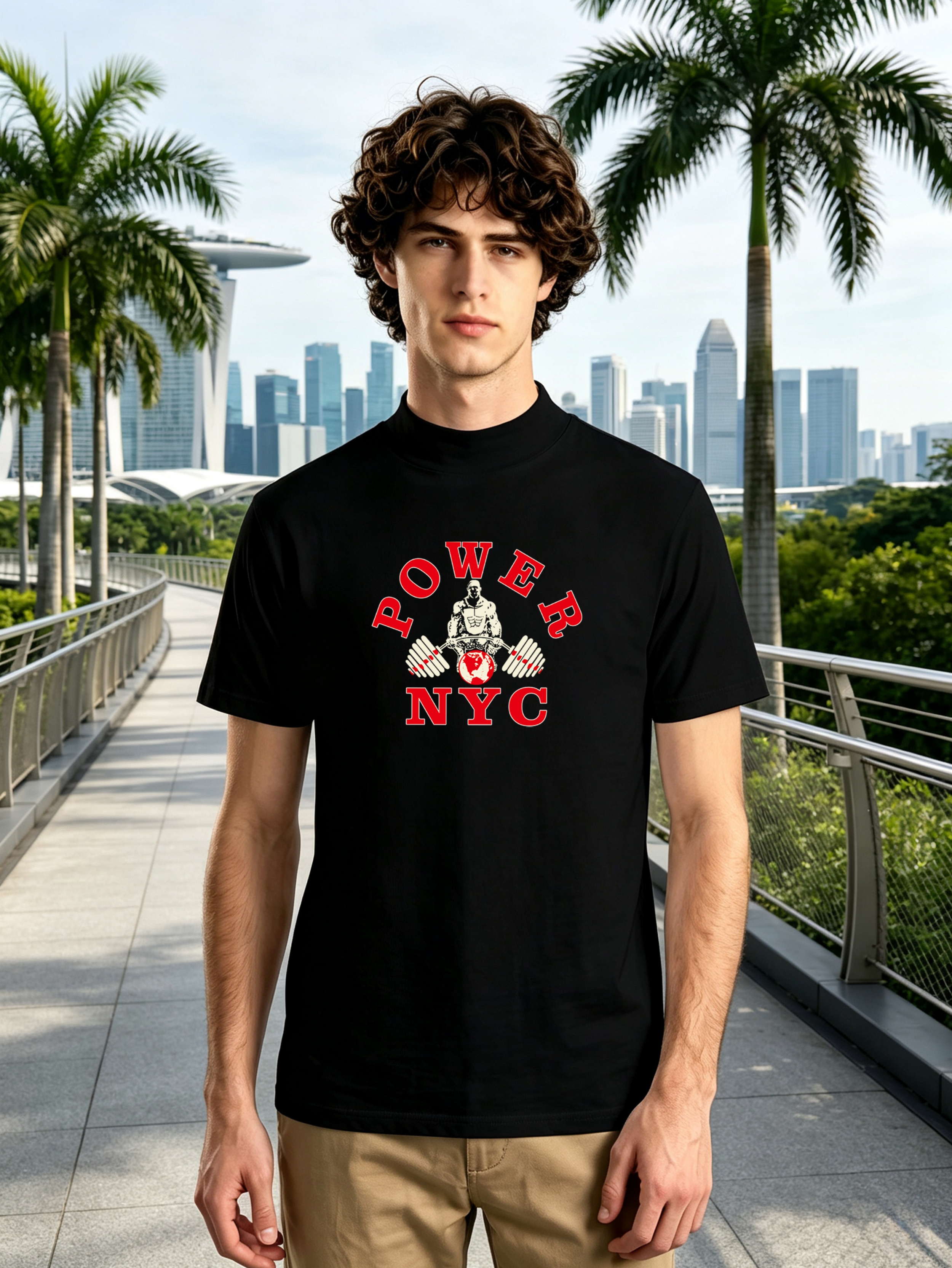 Black Graphic Print Short-Sleeve T-Shirt