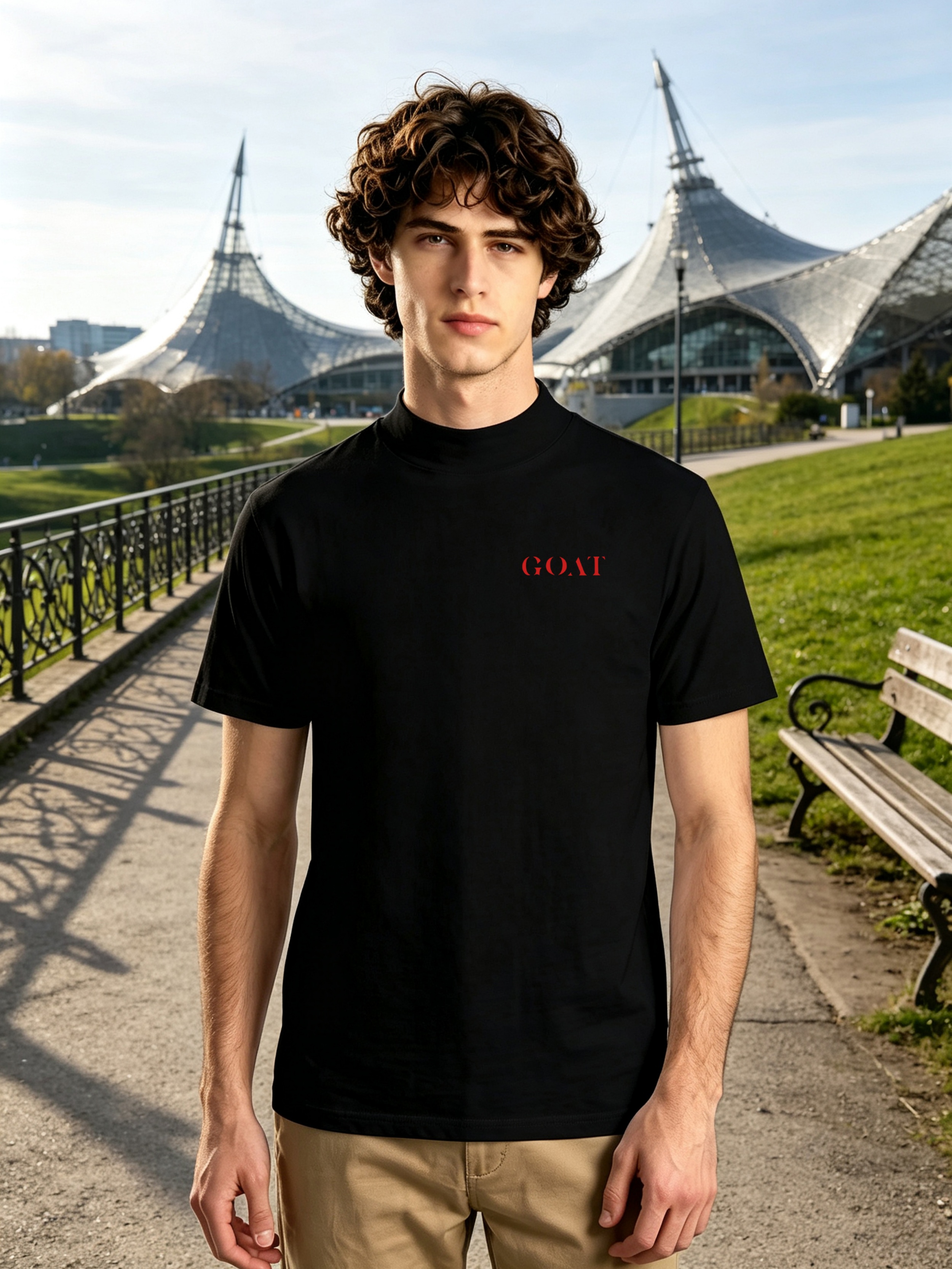 Black Graphic Print Short-Sleeve T-Shirt