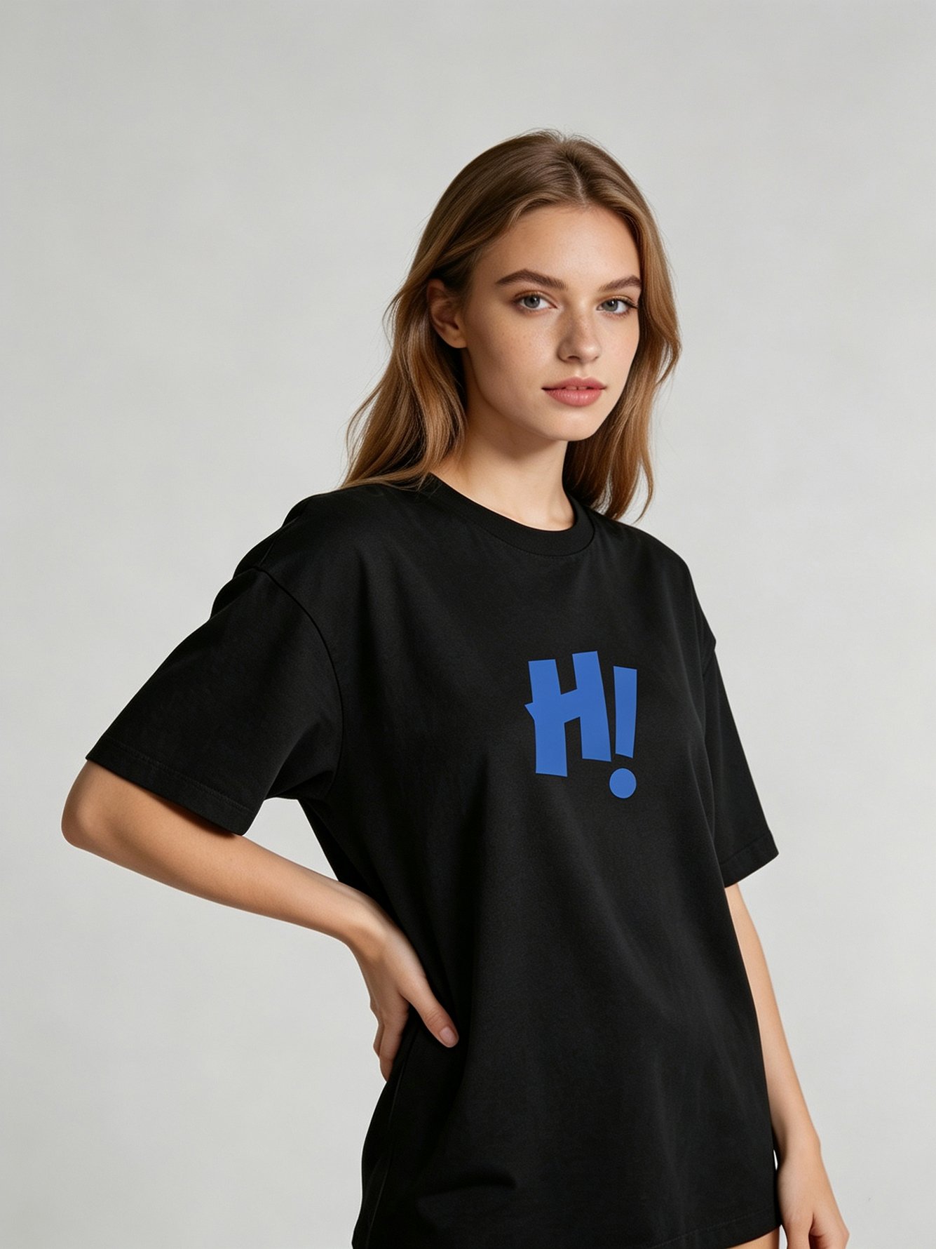 Black Graphic Print Round Neck T-Shirt