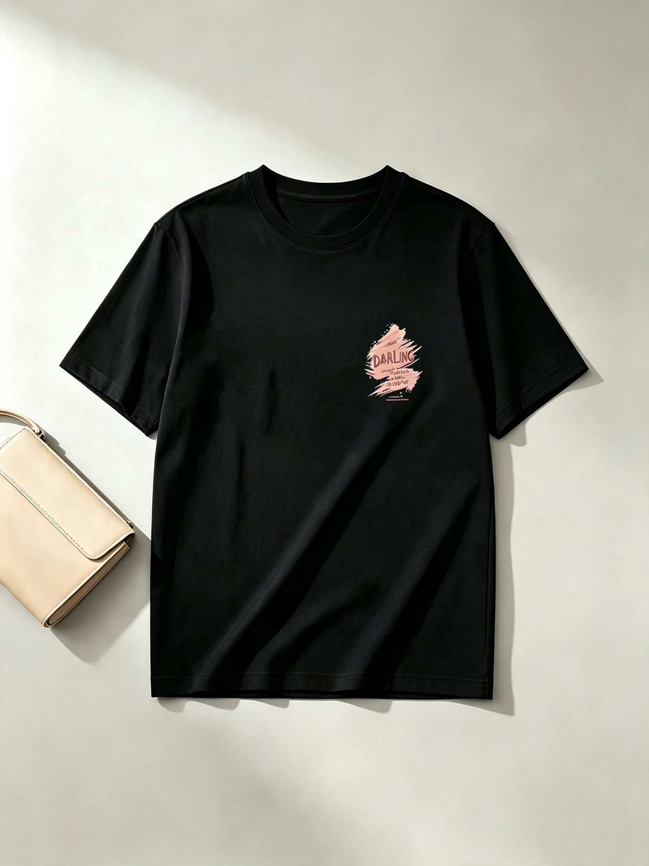 Black Graphic Print Short Sleeves T-Shirt