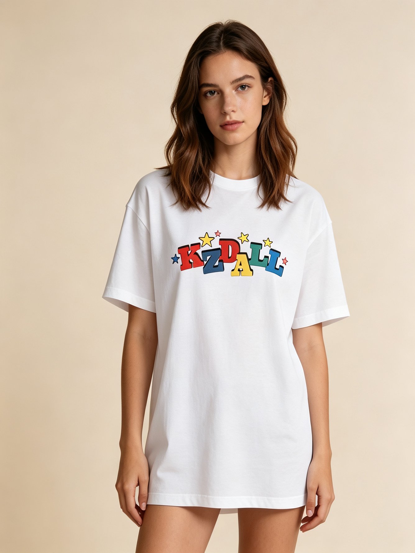 White Graphic Print Round Neck Pure Cotton T-Shirt