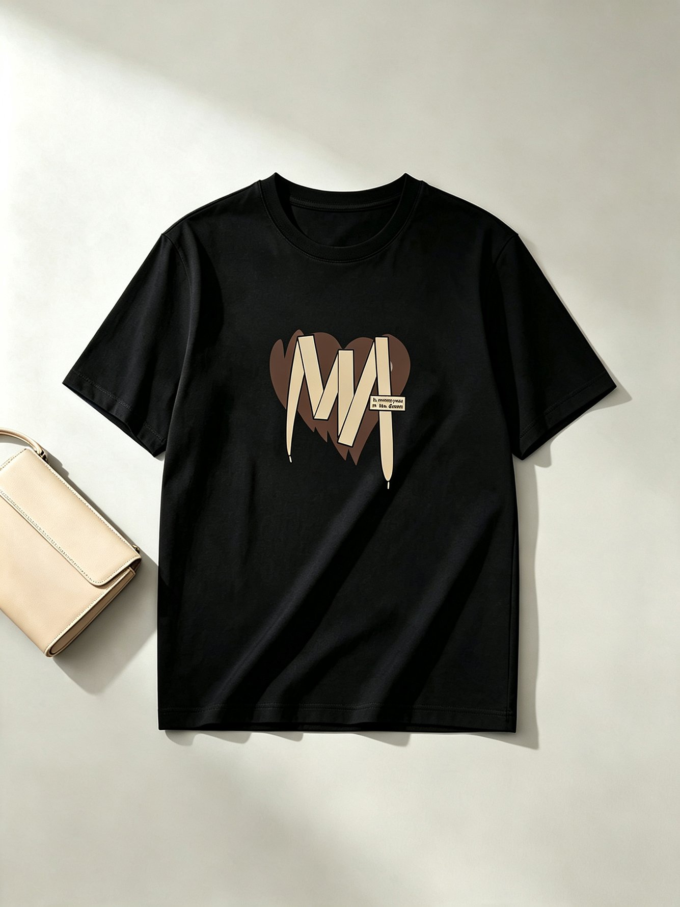 Black Printed Short Sleeves Pure Cotton T-Shirt