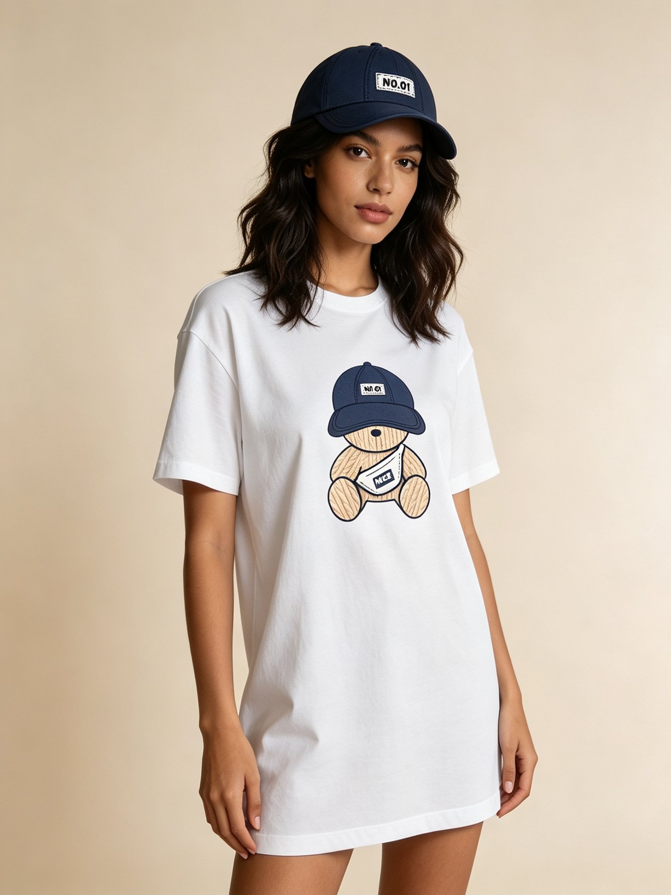 White Graphic Print Short Sleeves Regular Fit T-Shirt