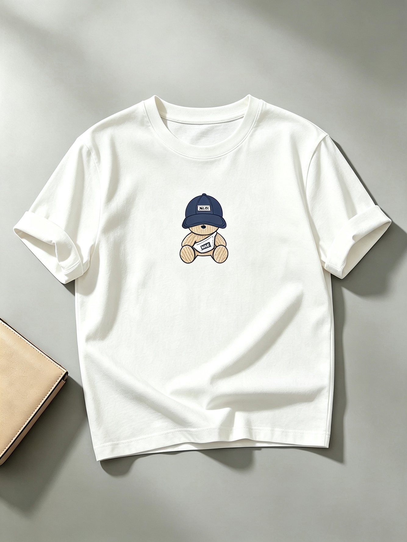 White Graphic Print Short Sleeves Regular Fit T-Shirt