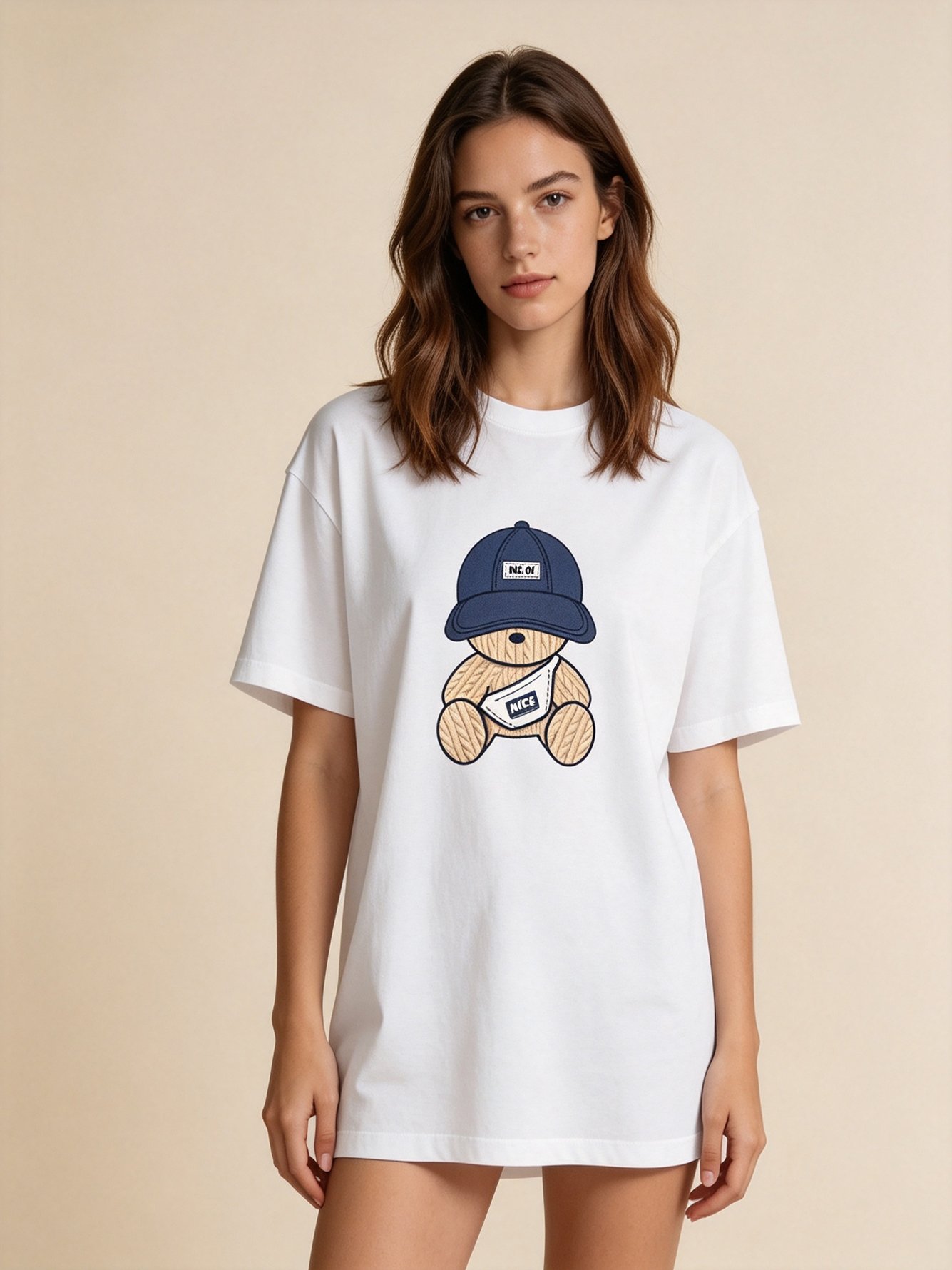 White Graphic Print Short Sleeves Regular Fit T-Shirt
