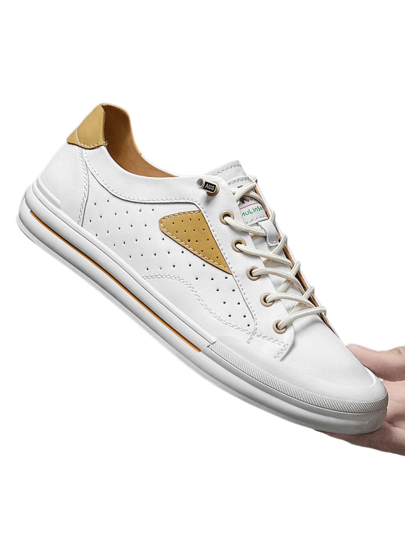 Mens White Faux Leather Casual Shoes Everyday Shoes