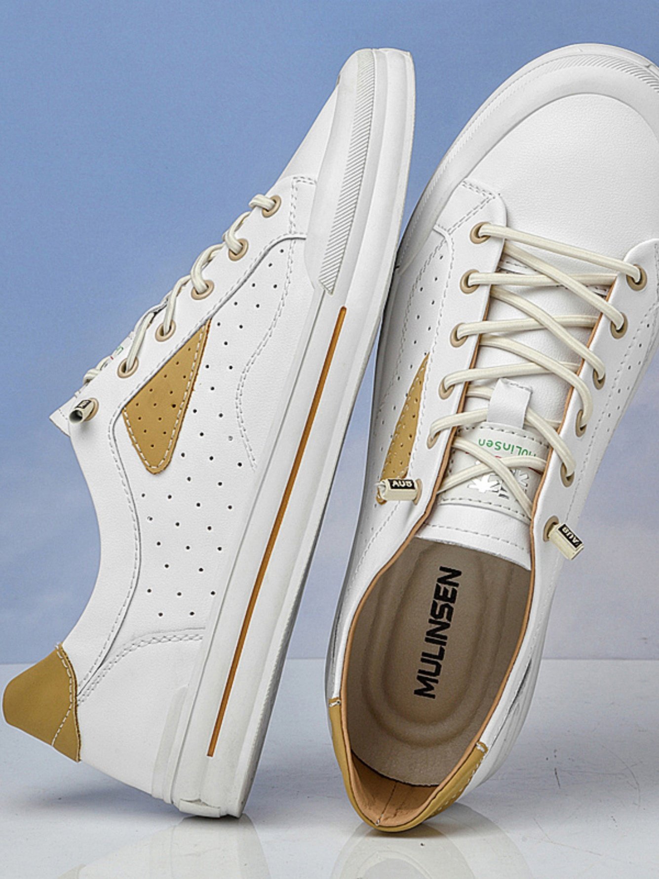 Mens White Faux Leather Casual Shoes Everyday Shoes