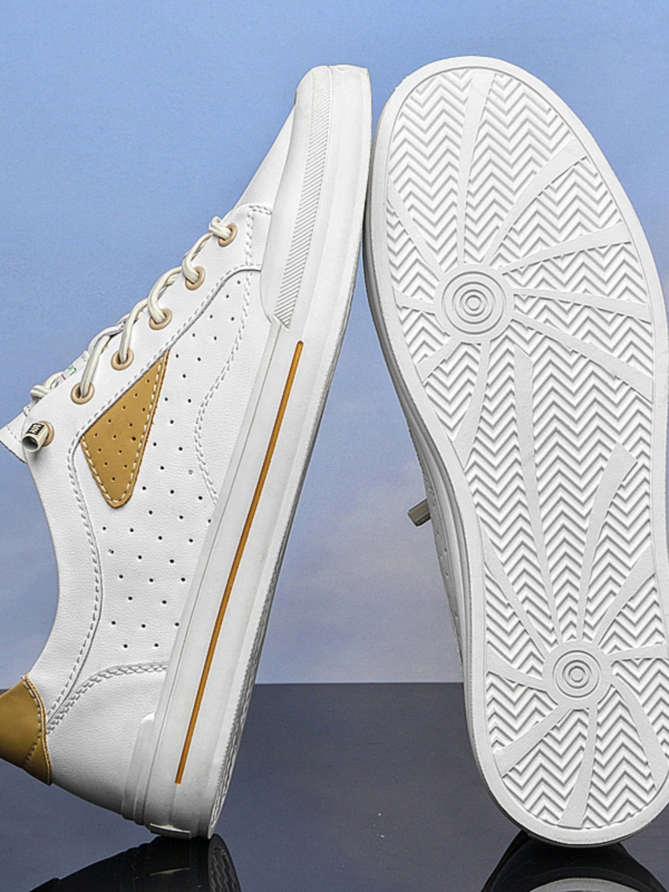 Mens White Faux Leather Casual Shoes Everyday Shoes