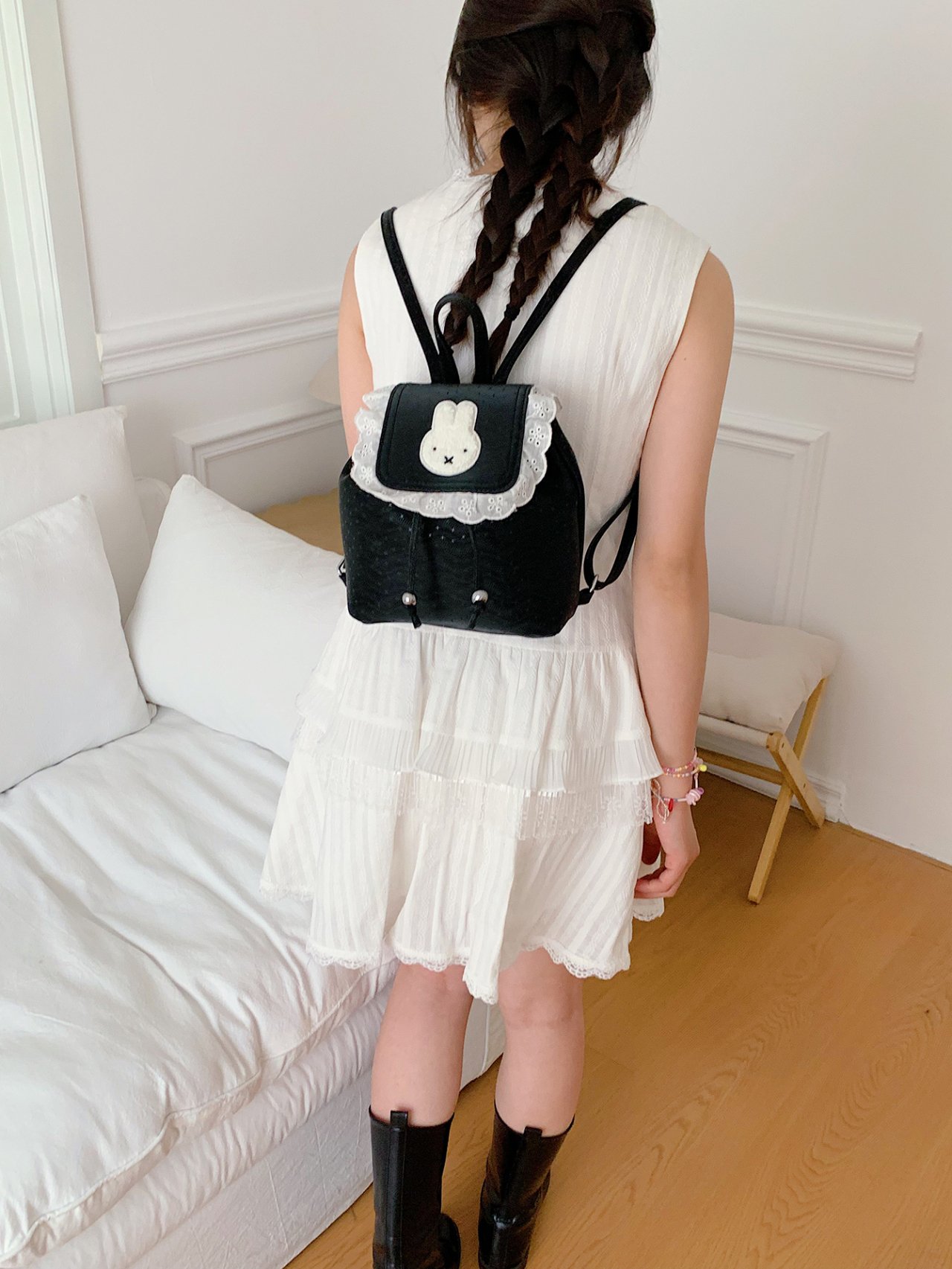 Black Bunny Mini Backpack