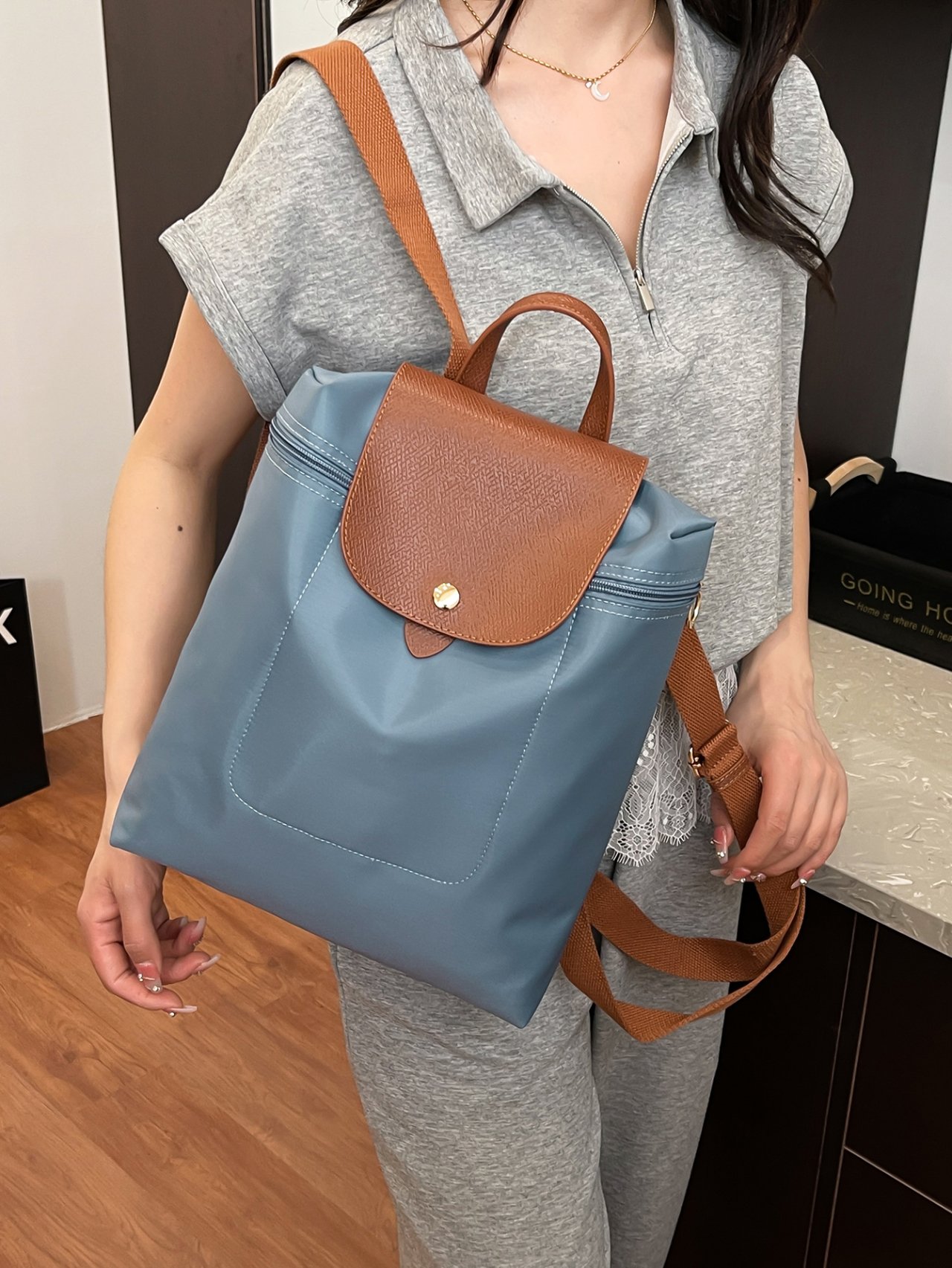 Blue Convertible Backpack 