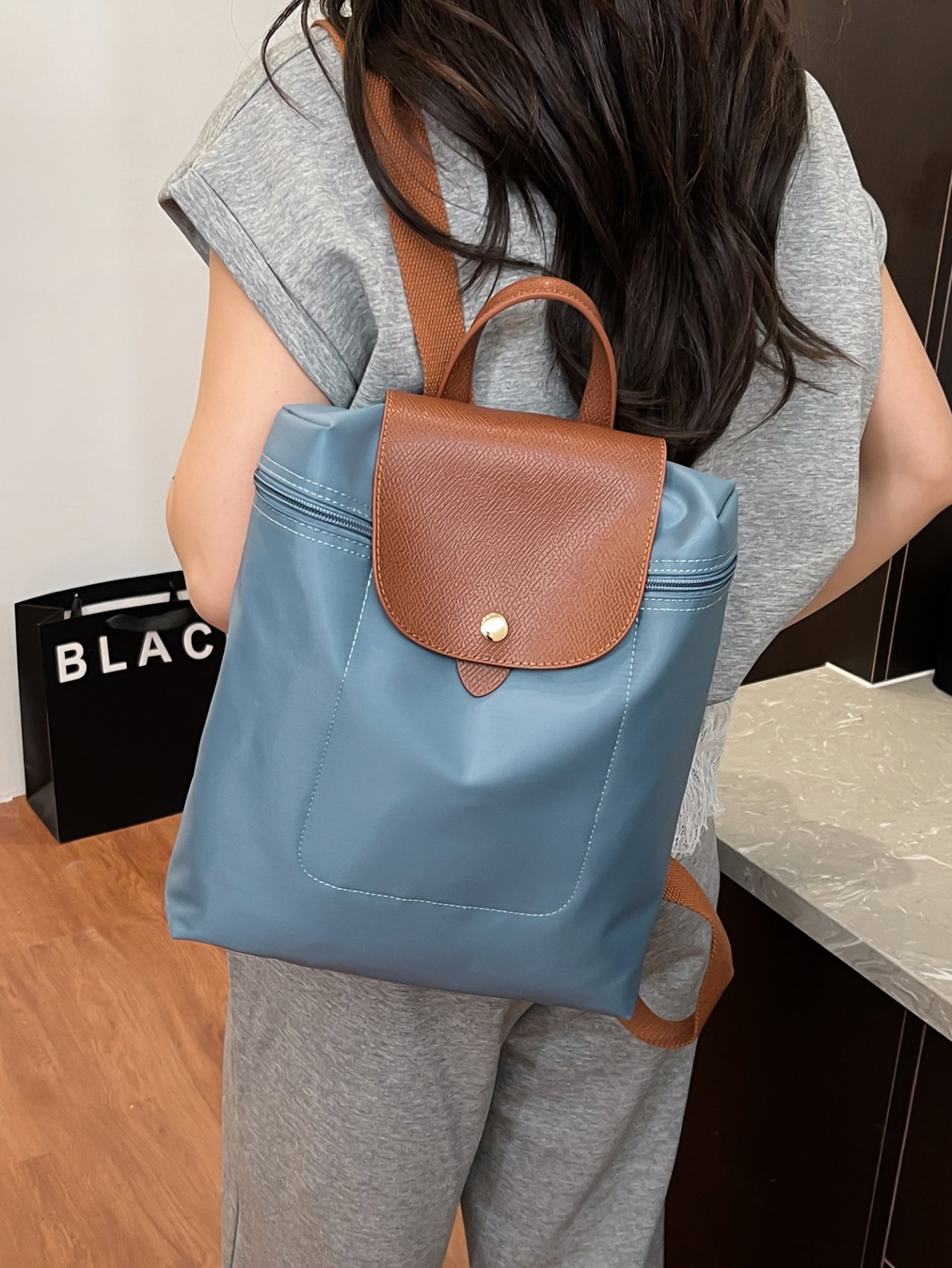 Blue Convertible Backpack 
