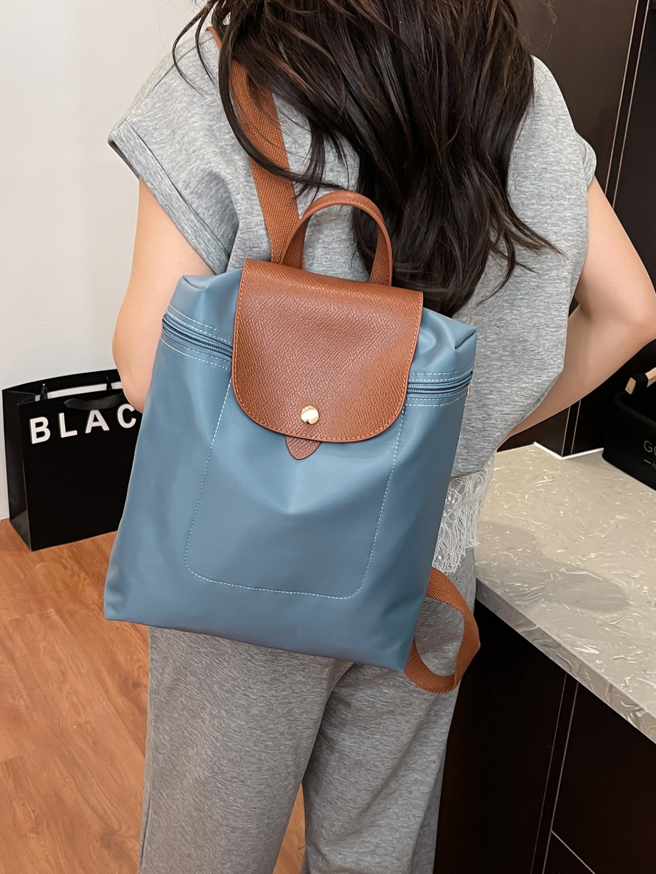 Blue Convertible Backpack 
