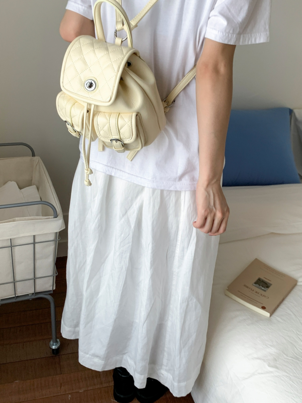 Quilted Mini Backpack - Yellow Cream