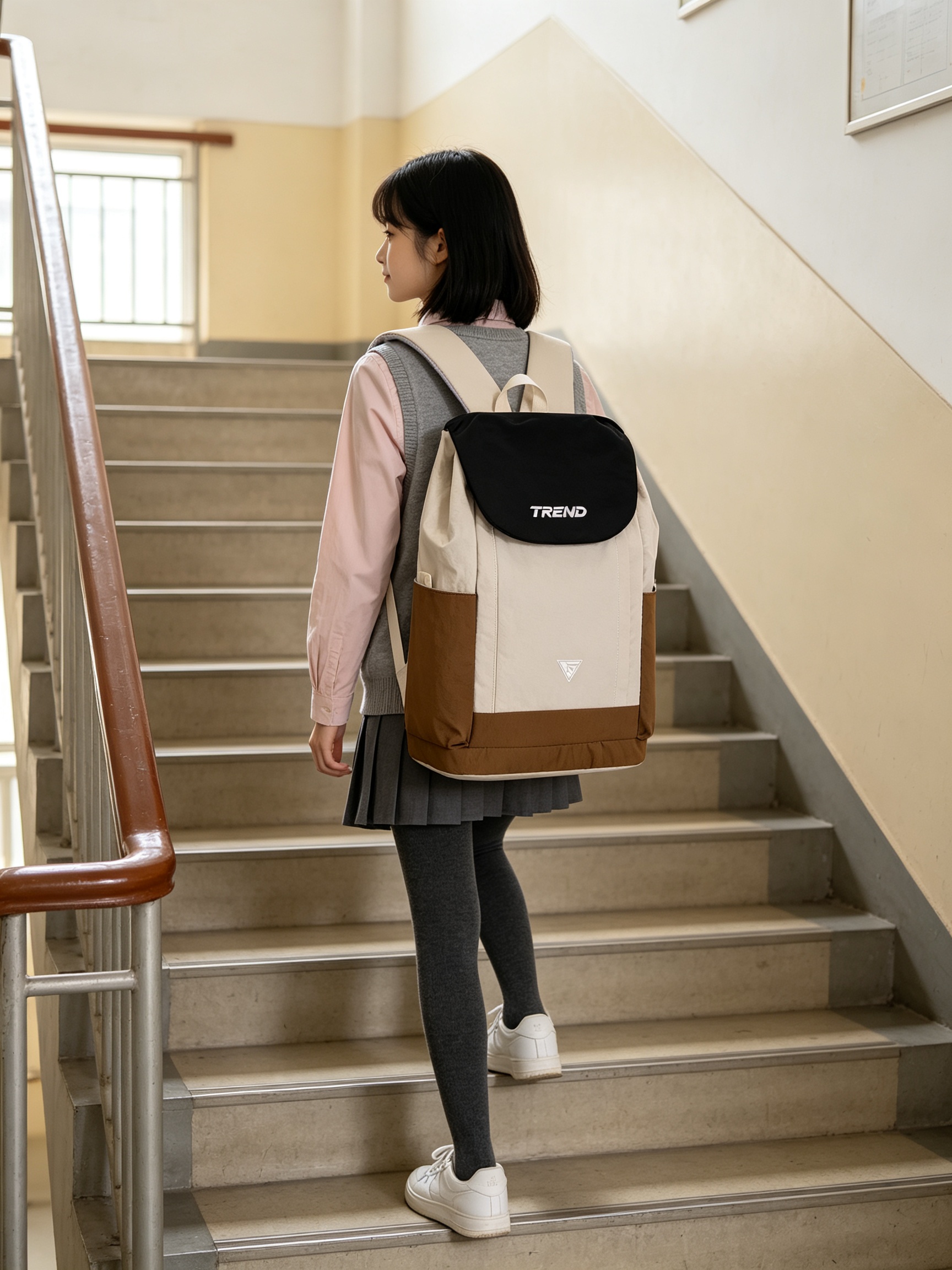 Brown Plain Backpack